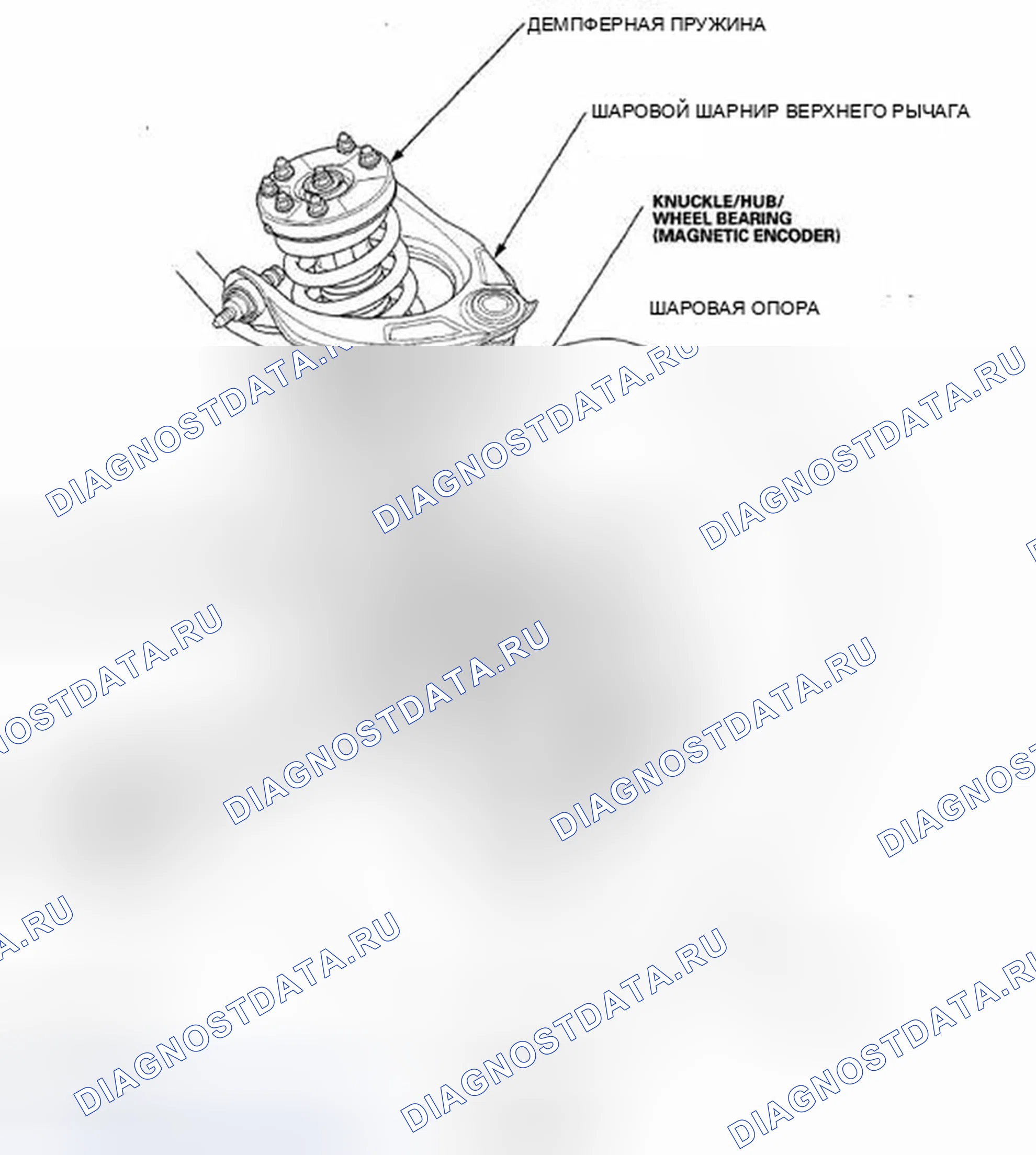Рис. 23: Передняя подвеска. Honda Accord VIII рестайлинг