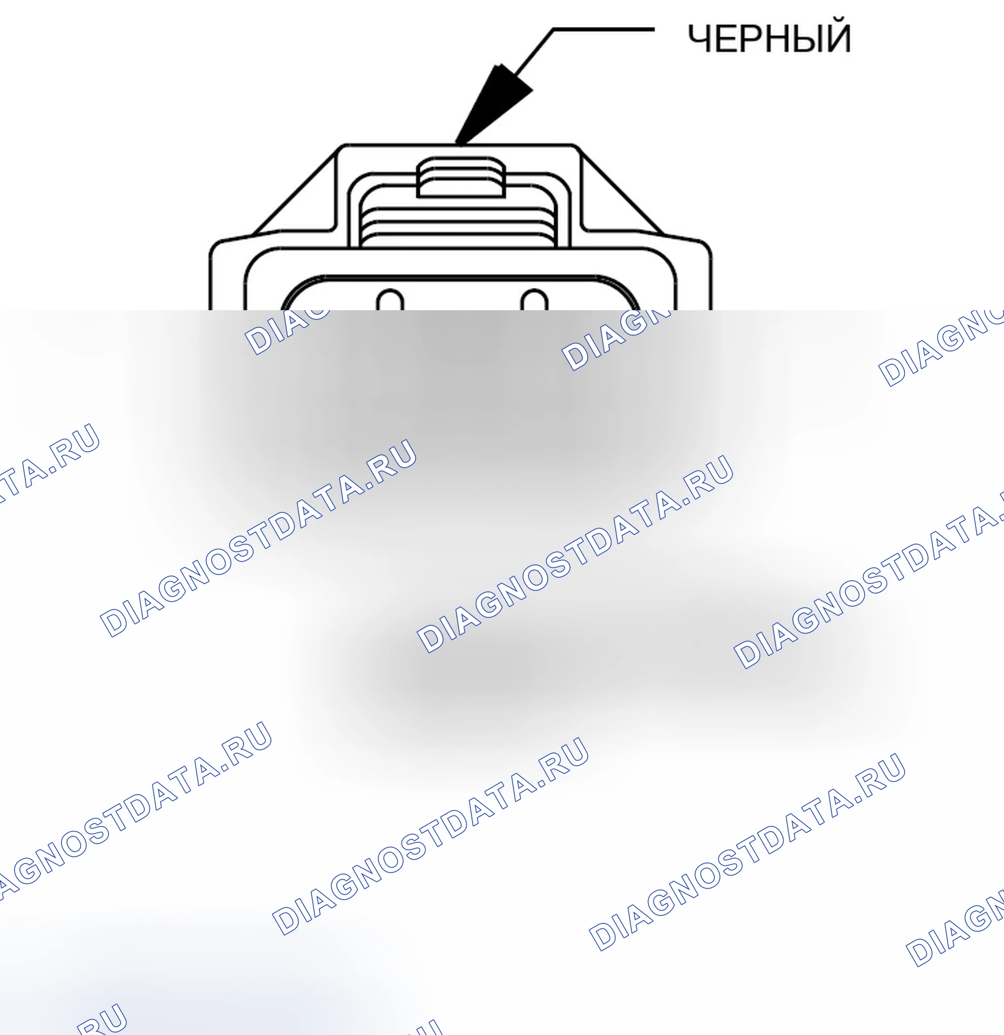 Рис. 220: Вид с торца разъема коммутатора системного монитора EVAP (кроме экспорта). Dodge Caliber I