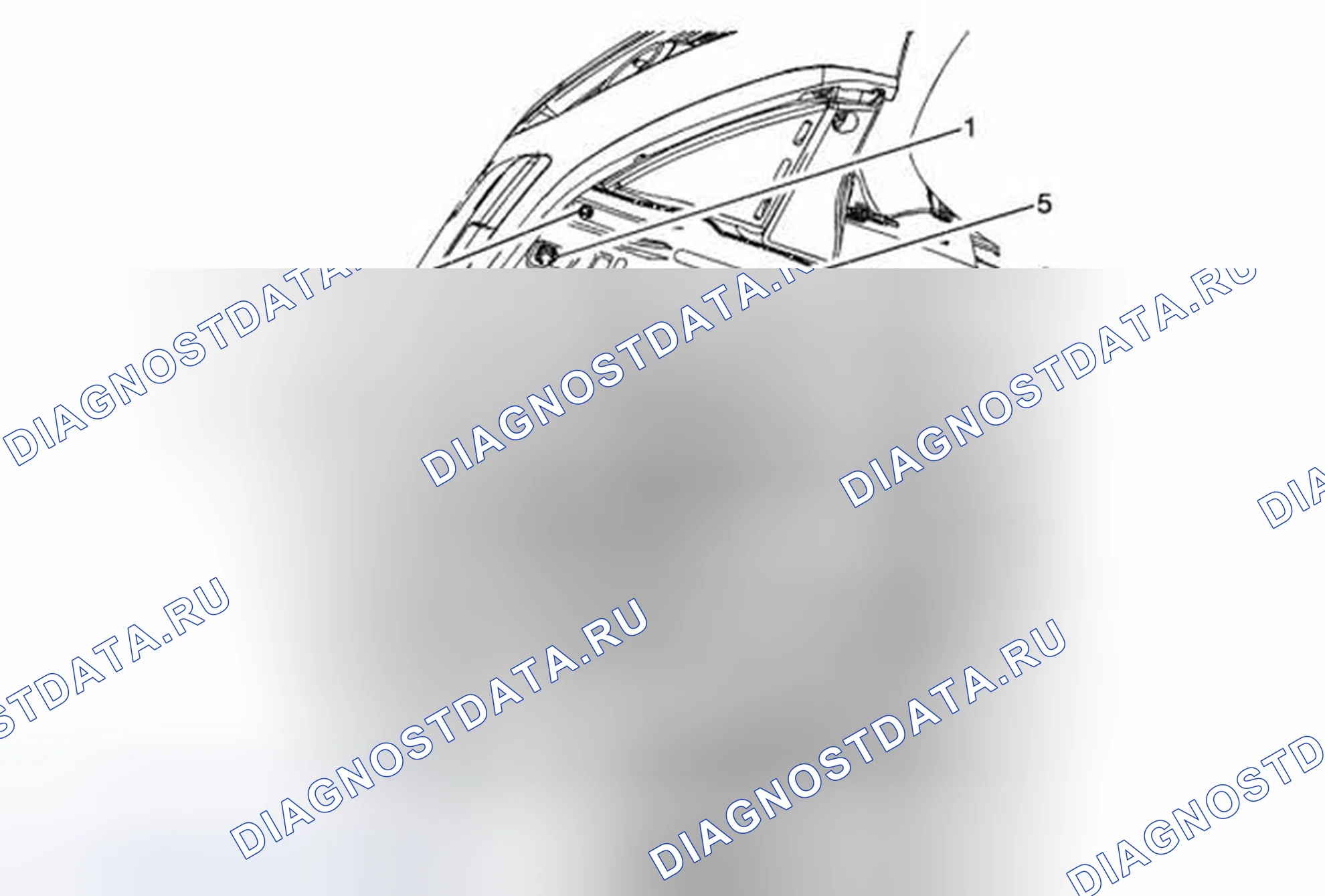 Рис. 20: Передняя облицовка бампера, открывающаяся нижняя крышка (Trax). Buick Encore I