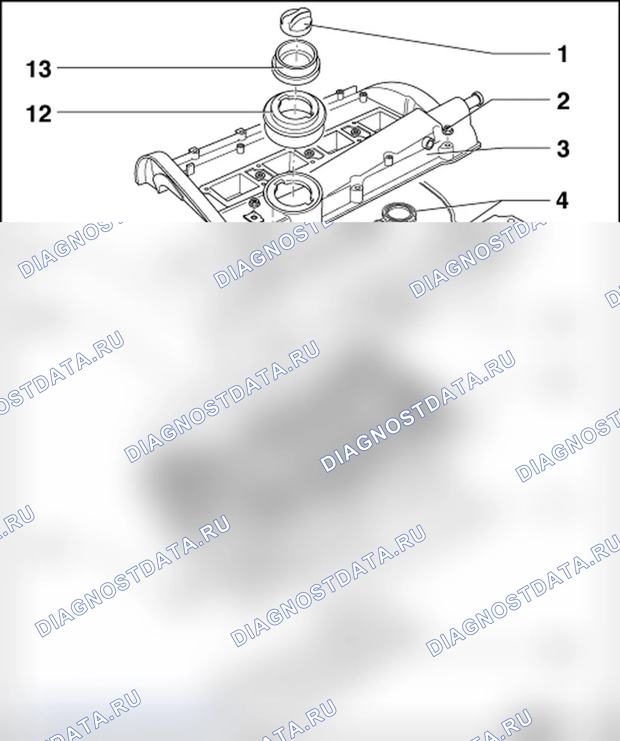 Рис. 50: ОБЗОР ГОЛОВКИ ЦИЛИНДРОВ В СБОРЕ. Volkswagen New Beetle A4