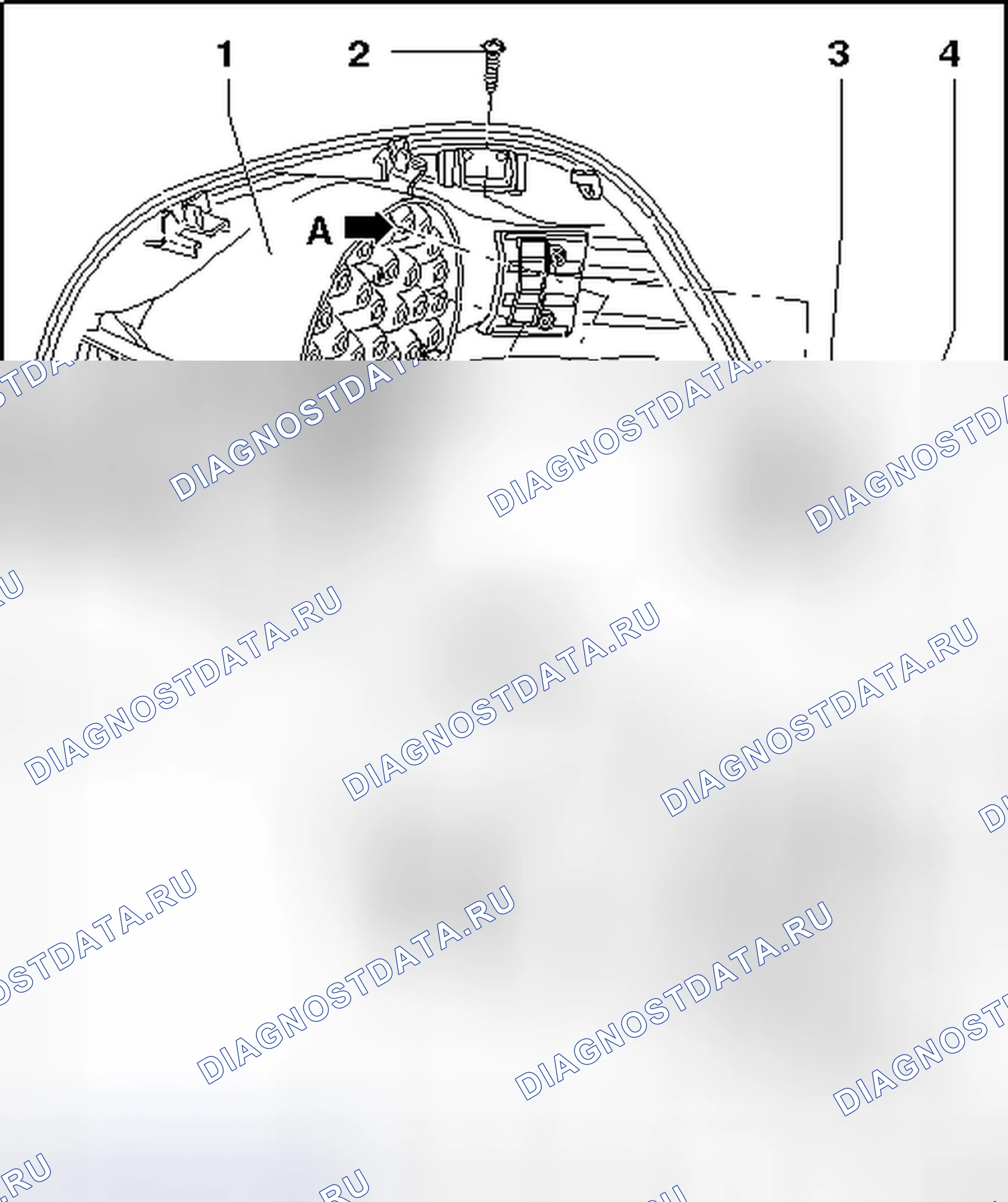 Рис. 120: ПЛАТА ДИОДНОЙ СХЕМЫ ДЛЯ ЗАДНЕЙ ЛАМПЫ БОКОВОЙ ПАНЕЛИ. Volkswagen Eos I