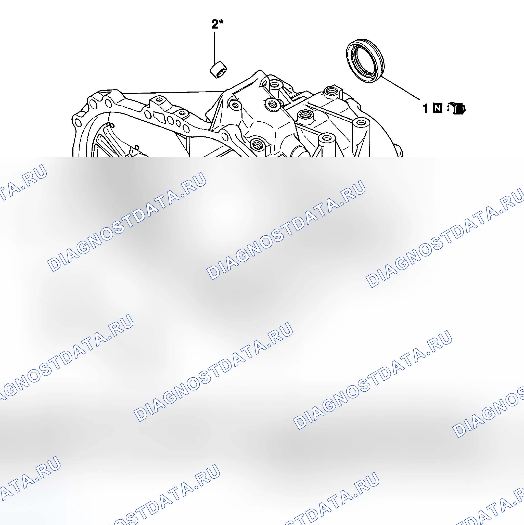 Рис. 162: Покомпонентный вид компонентов коробки передач (F5m51). Chrysler Sebring II