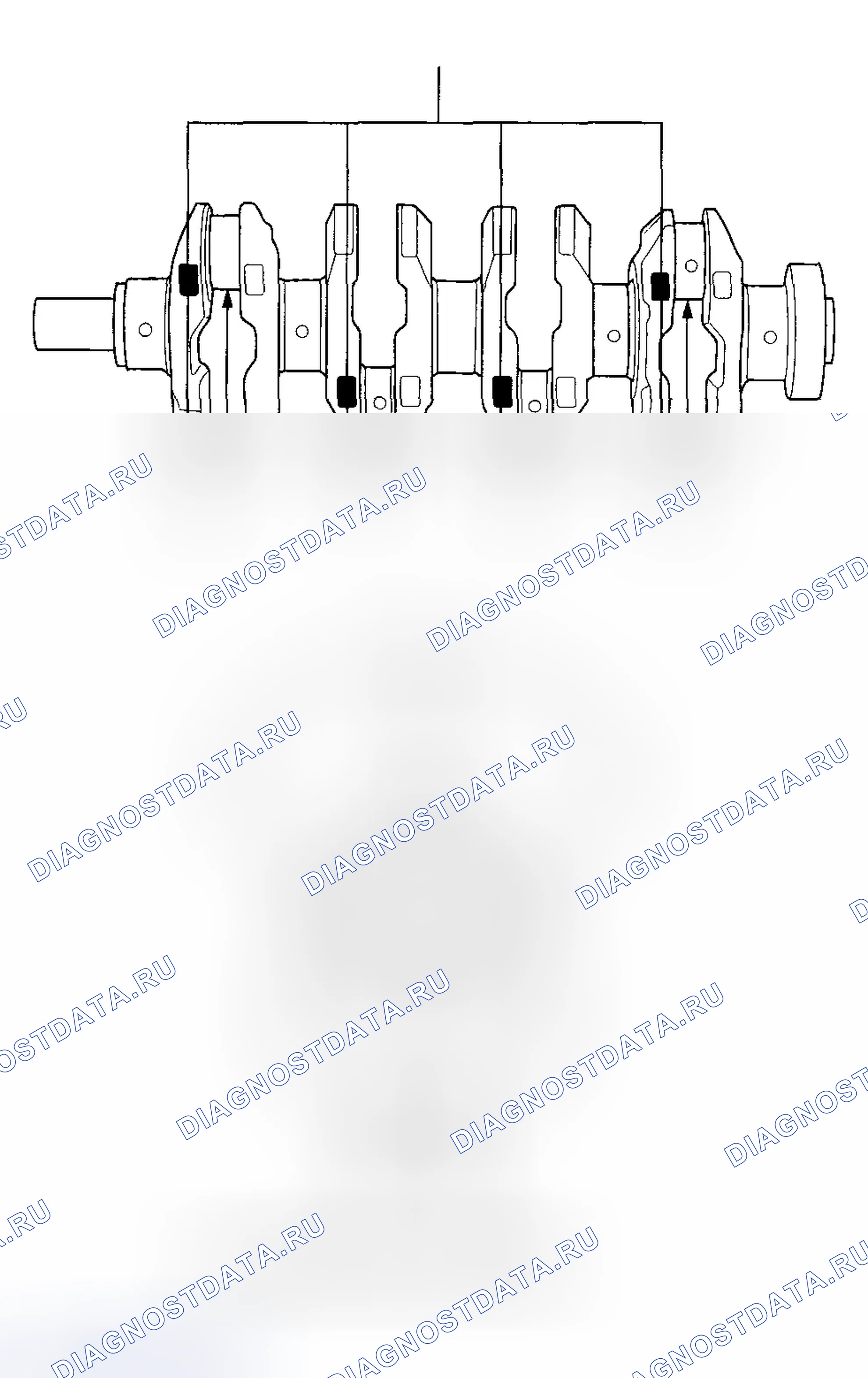 Рис. 214: Расположение кода цапфы шатуна. Honda CR-V II рестайлинг