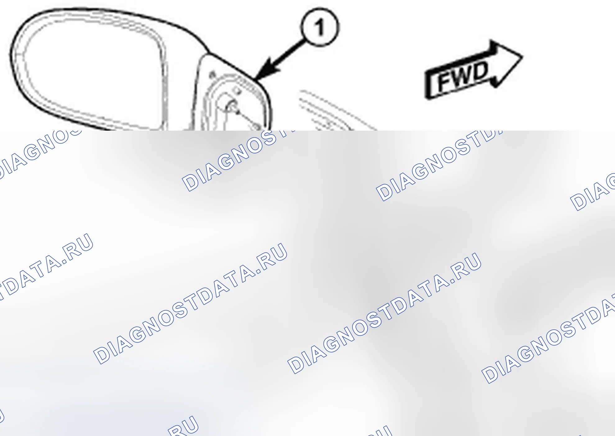 Рис. 332: ЗЕРКАЛЬНО-ВНЕШНИЙ ВИД СЗАДИ. Jeep Compass I