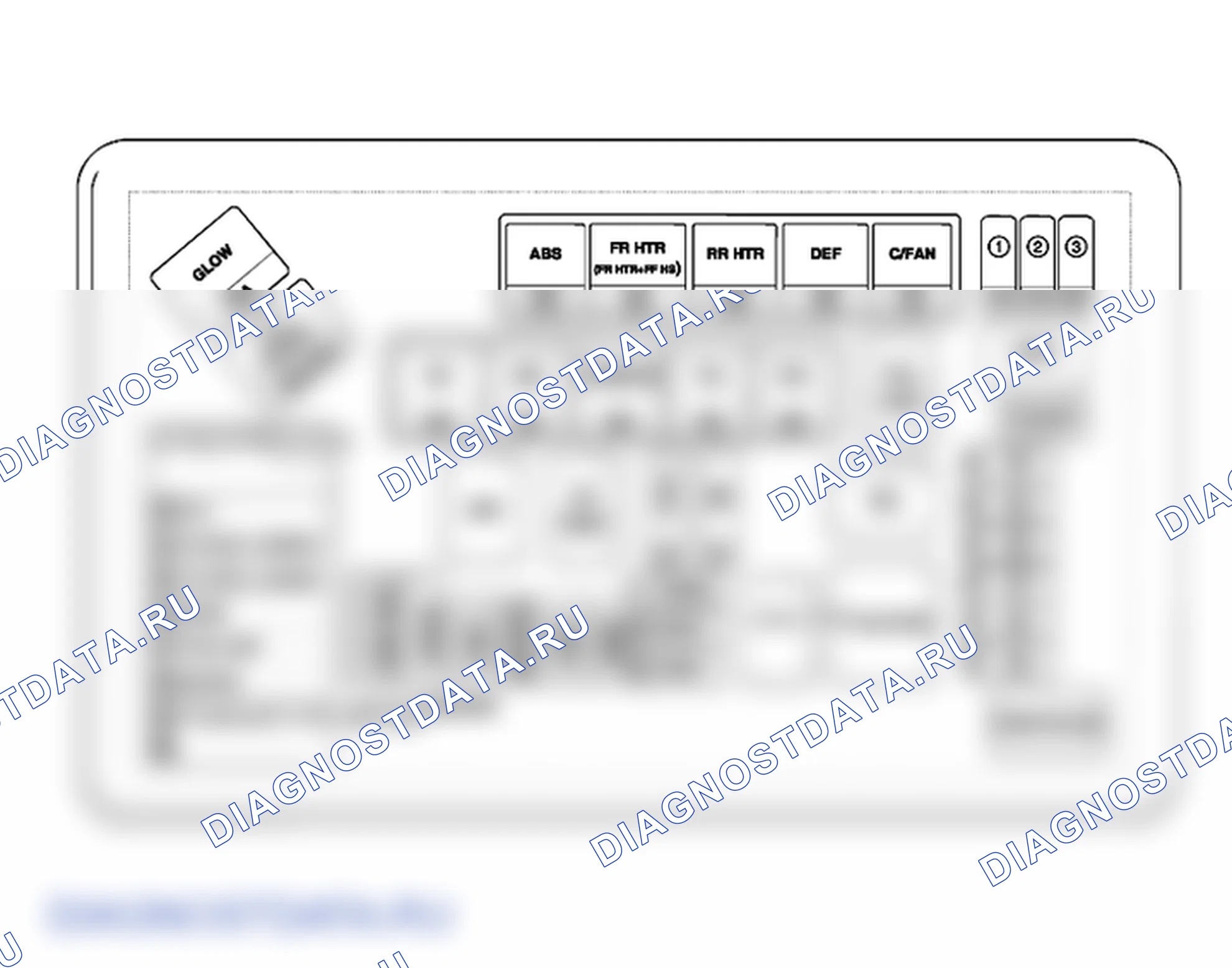 Расположение деталей коробки реле (моторный отсек). Hyundai H-1 A1