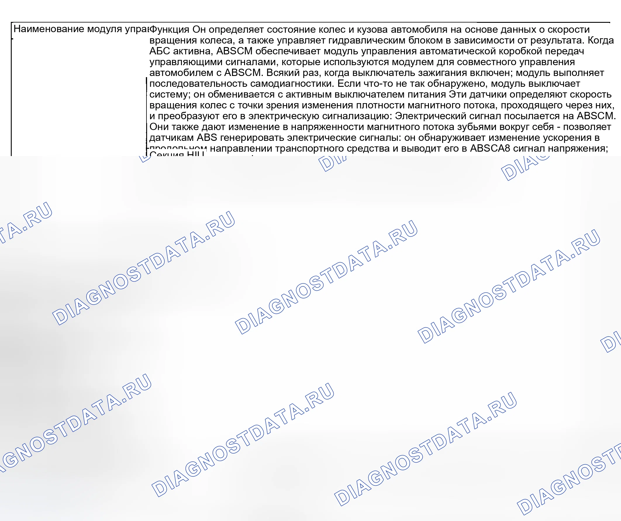 Рис. 2: ФУНКЦИИ ДАТЧИКОВ И ИСПОЛНИТЕЛЬНЫХ МЕХАНИЗМОВ. Subaru Forester SG