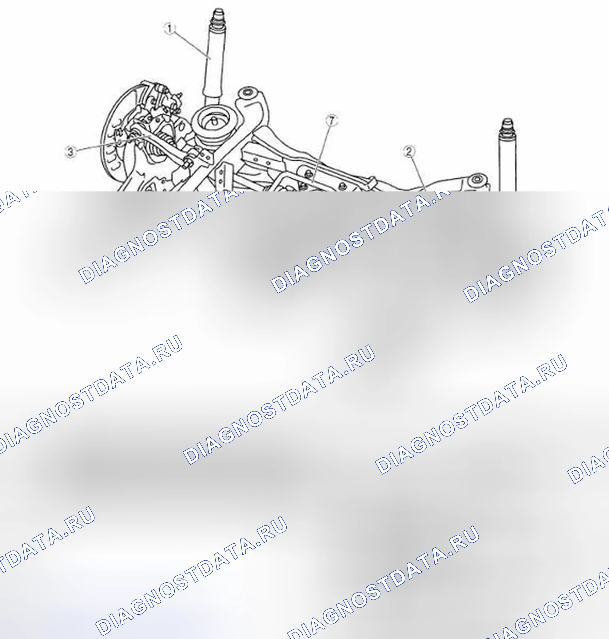 Рис. 2: ИНДЕКС РАСПОЛОЖЕНИЯ ЗАДНЕЙ ПОДВЕСКИ [AWD]. Mazda CX-9 I