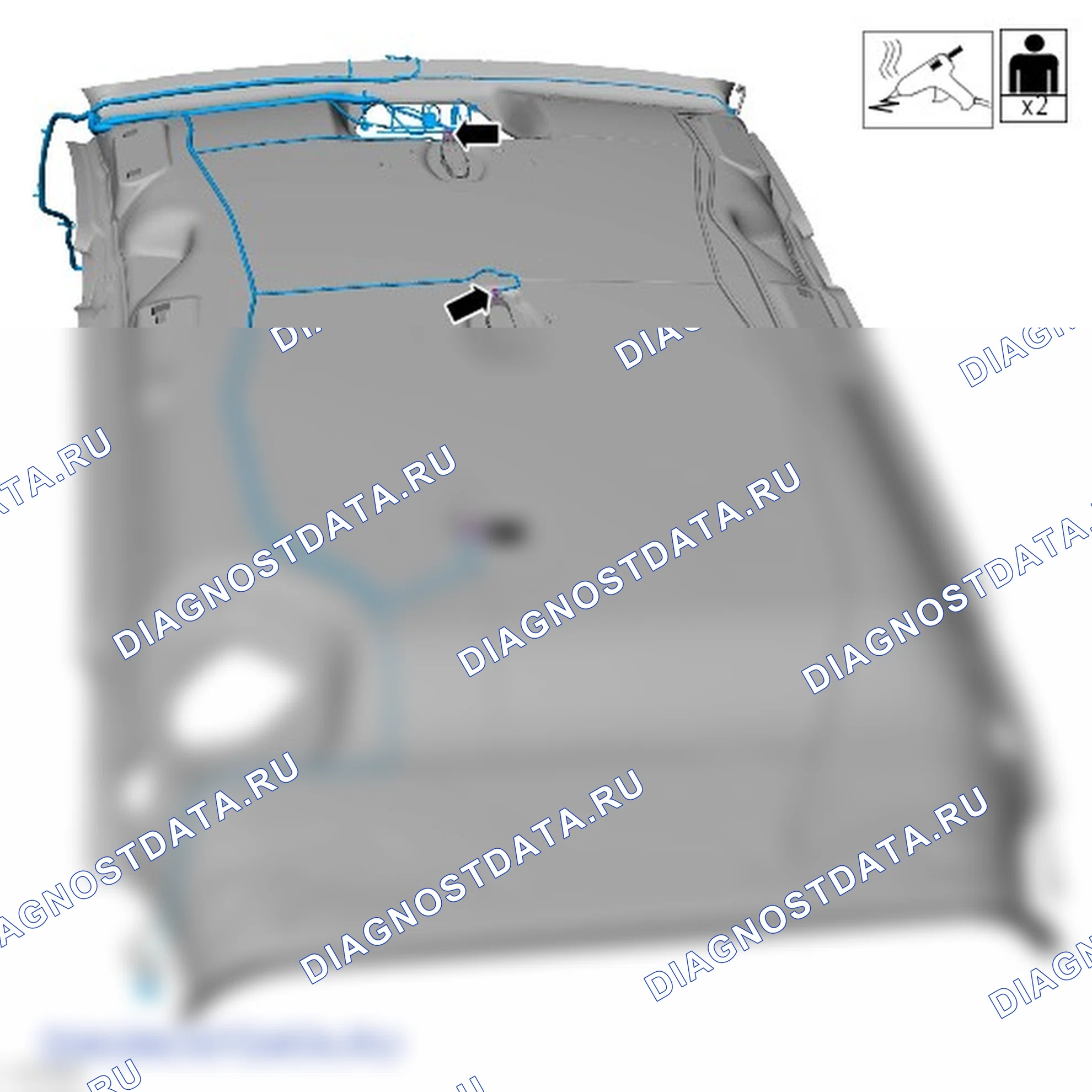 Как снять и установить жгут электропроводки панели крыши. Ford Grand C-MAX II