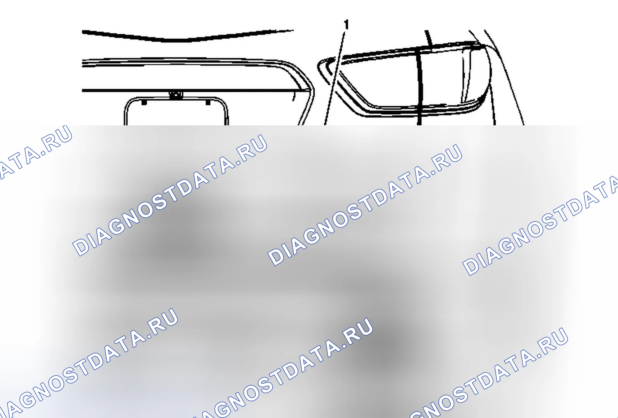 Рис. 31: Замена эмблемы / шильдика дверь багажника (траверса LS). GMC Acadia I рестайлинг