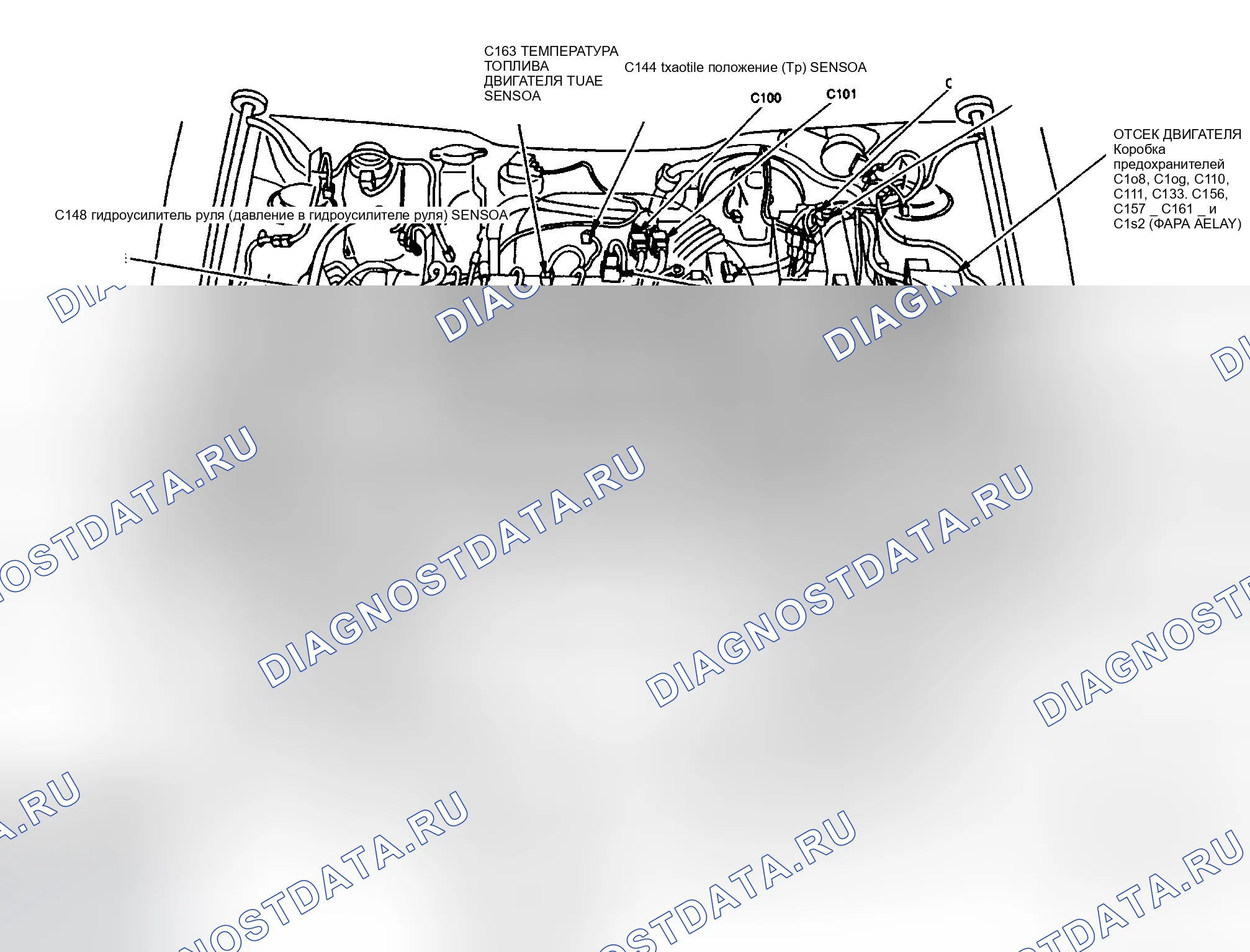 Рис. 1: СОЕДИНИТЕЛЬНАЯ КОРОБКА АККУМУЛЯТОРА. Ford Escort ZX2 
