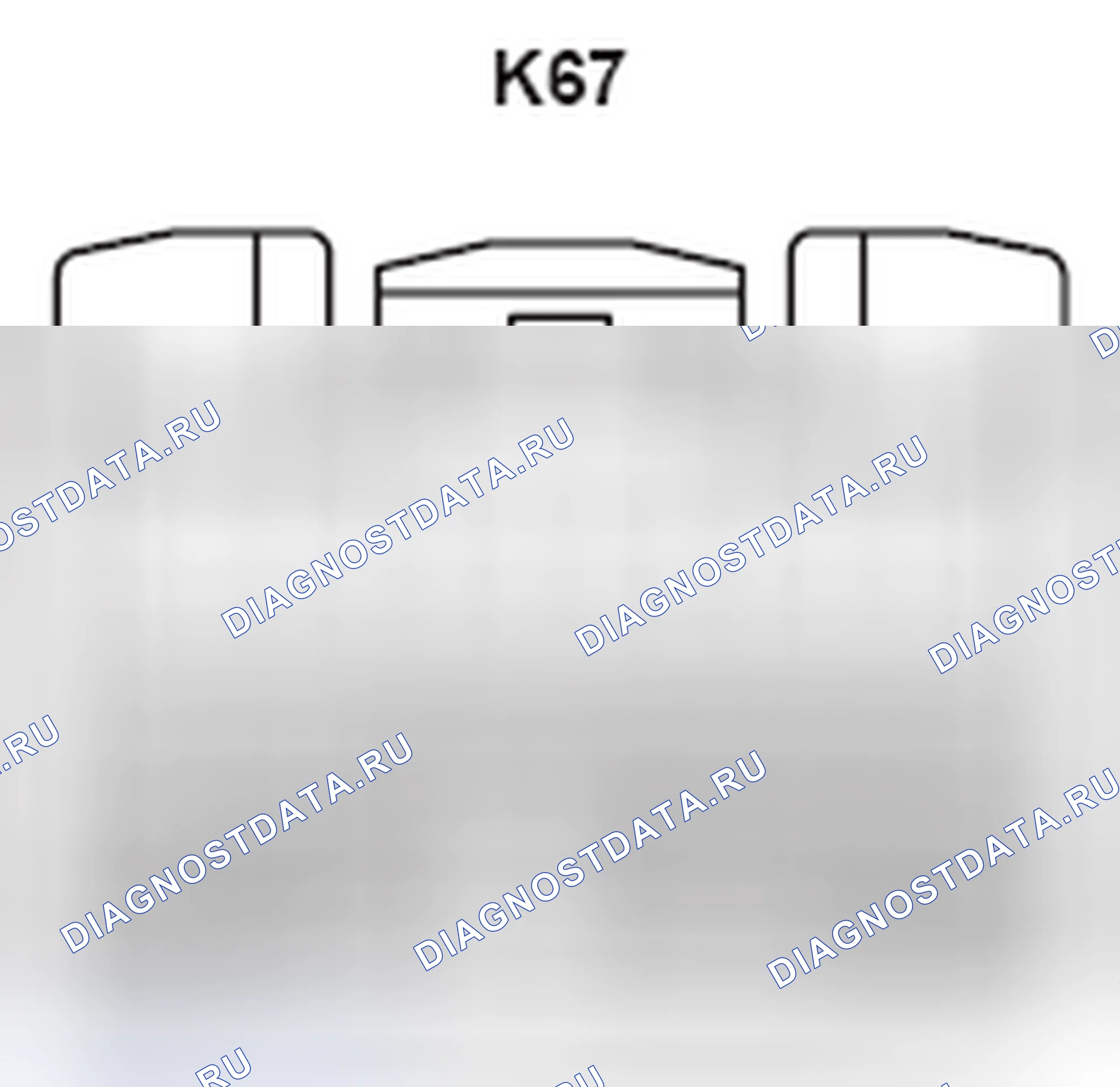 Рис. 422: Вид с торца разъема ECU корпуса (сторона капота J / B Rh) (K67). Lexus GS III