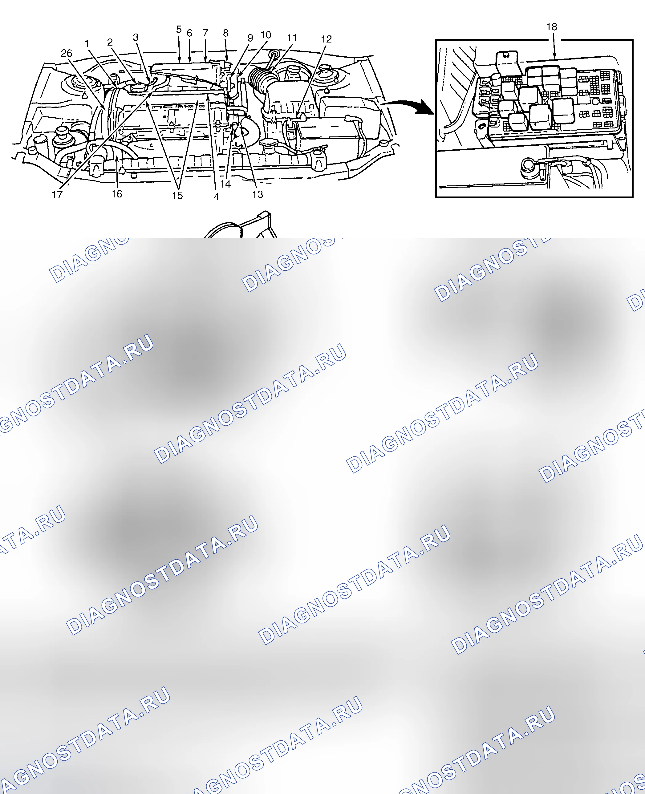 Рис. 76: РАСПОЛОЖЕНИЕ КОМПОНЕНТОВ. Geely Monjaro I