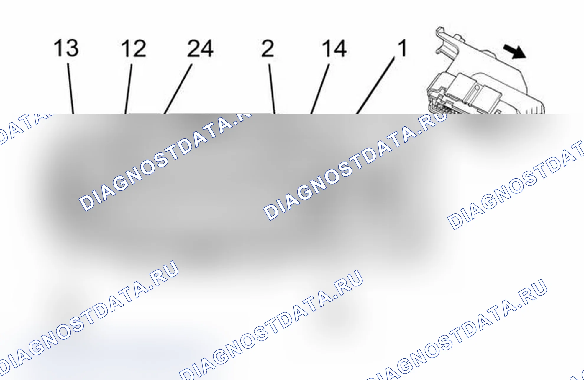 Рис. 267: Вид с торца разъема электронного модуля управления тормозами (EBCM) K17. Chevrolet Camaro V
