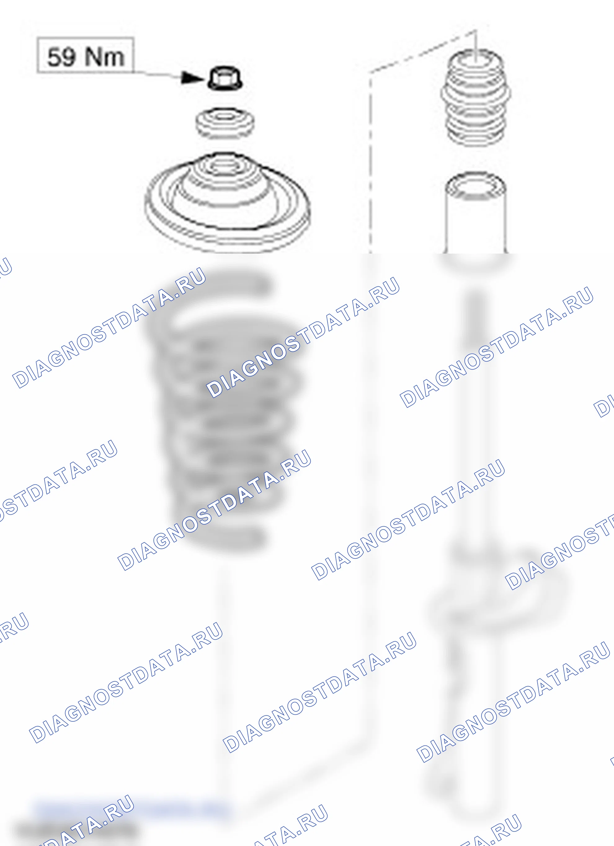 Разборка и сборка Распорка и пружина в сборе. Ford Puma I