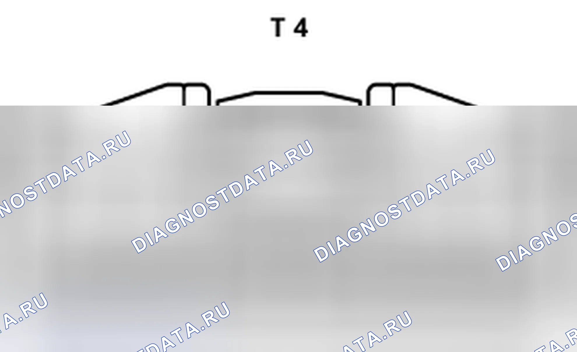 Рис. 839: Вид с торца разъема ECU управления коробкой передач (T 4). Toyota Prius II рестайлинг