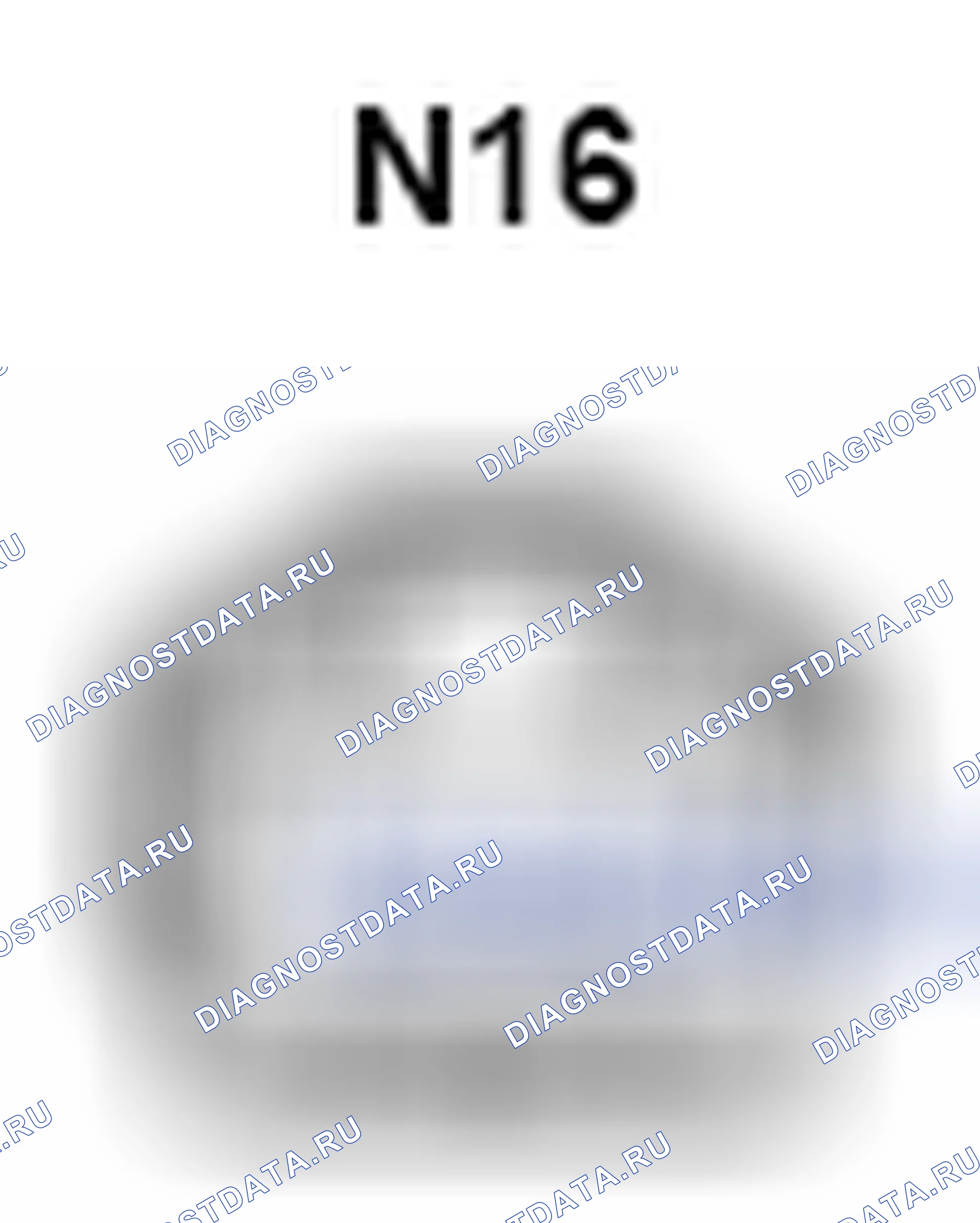 Рис. 1406: Вид с торца разъема центральной лампы-упора (N16). Toyota Camry XV40 рестайлинг