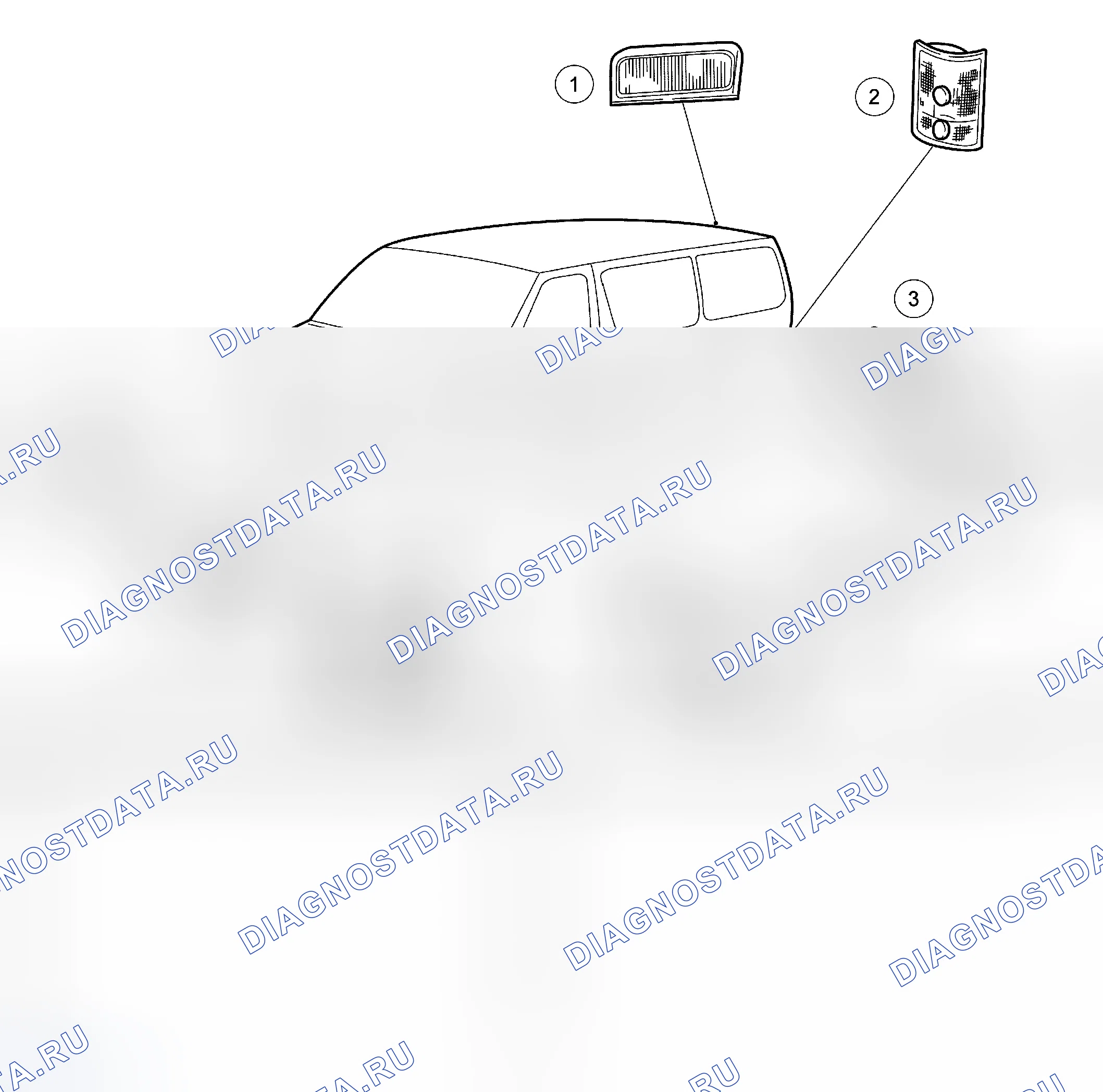 Рис. 1: Внешнее освещение. Ford Econoline E350 Super Duty 