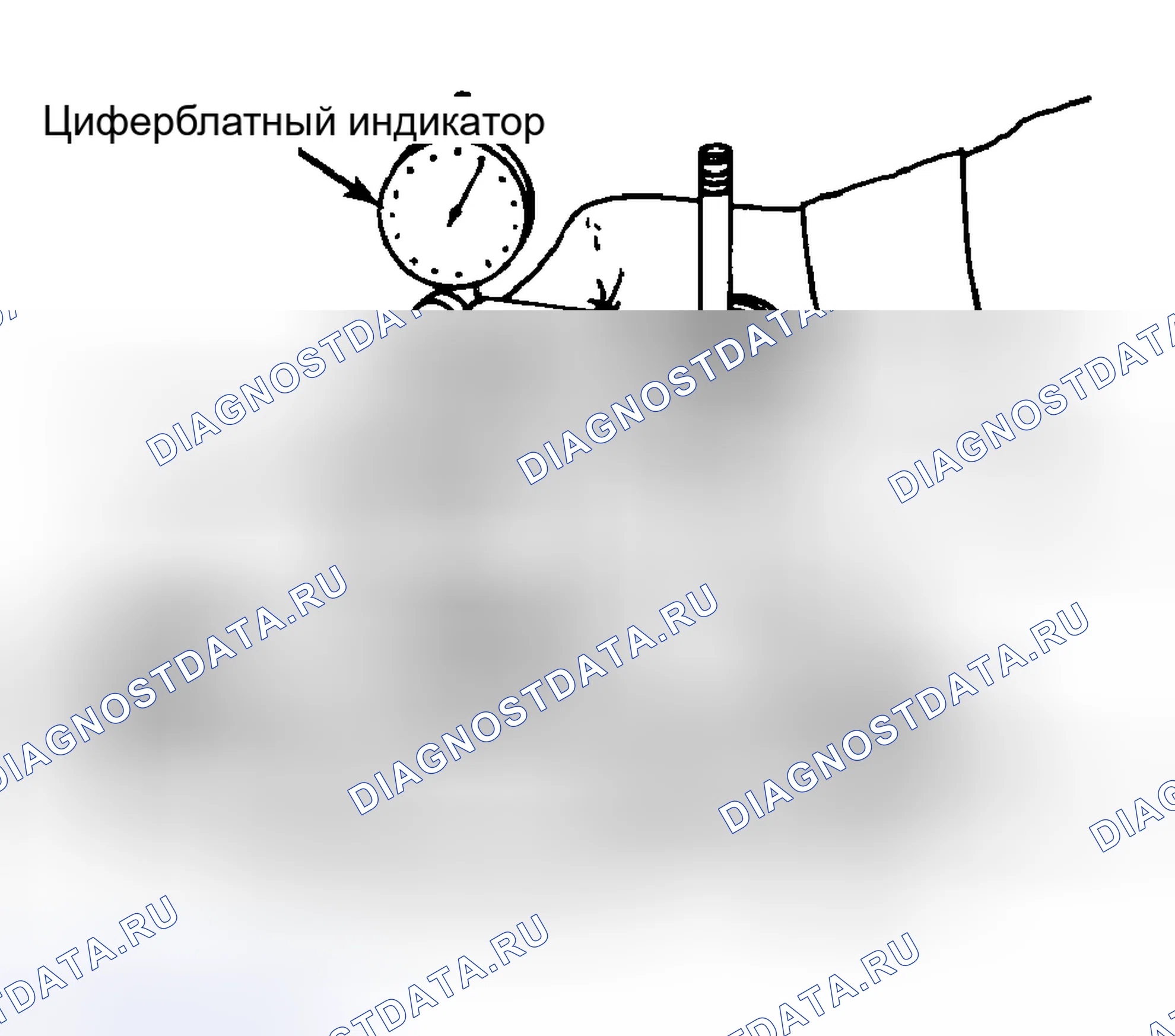 Рис. 11: Использование циферблатного индикатора для определения толщины прокладки предварительной нагрузки шестерни. Volkswagen Scirocco II