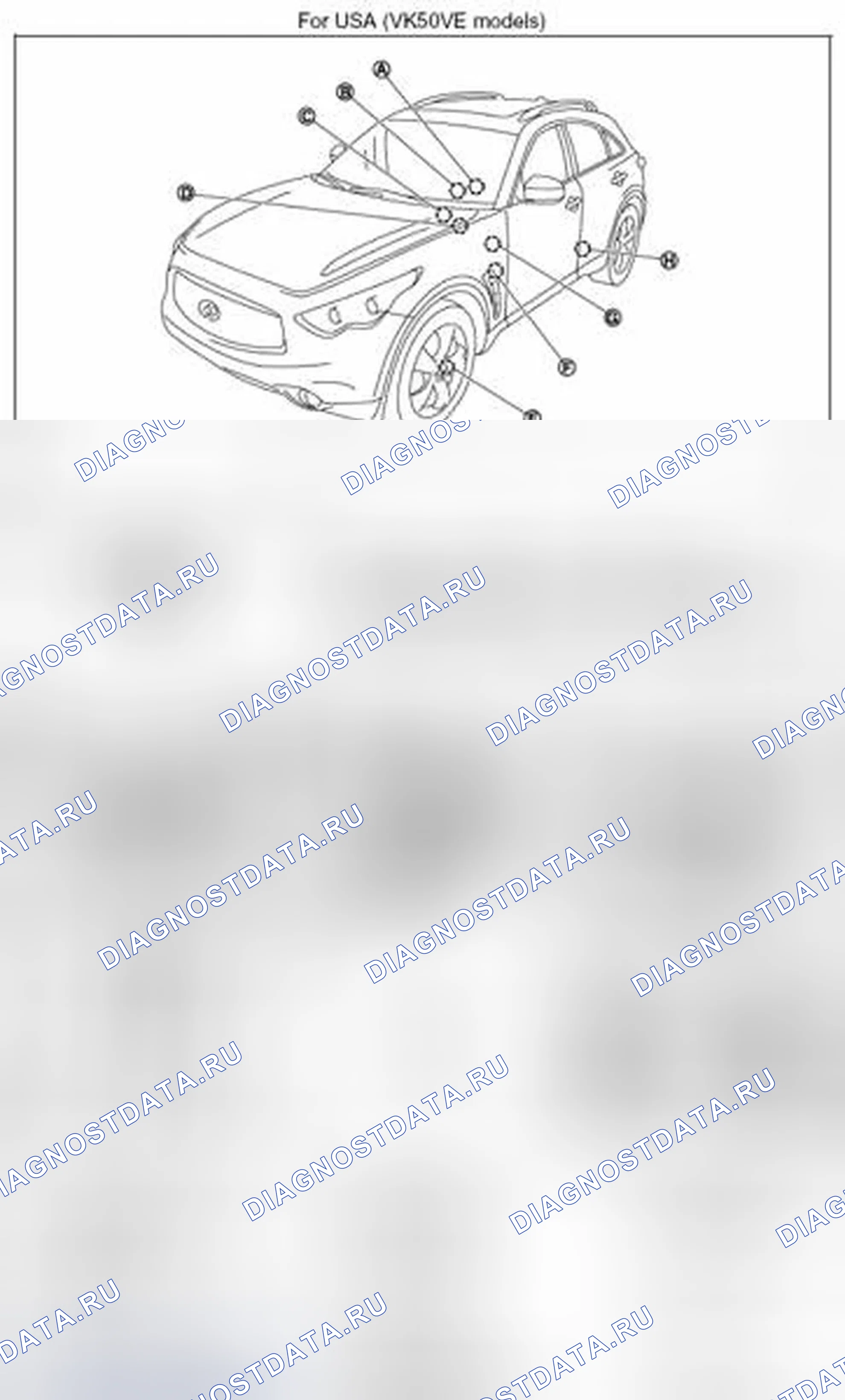 Рис. 5: Расположение компонентов. Infiniti FX35 II