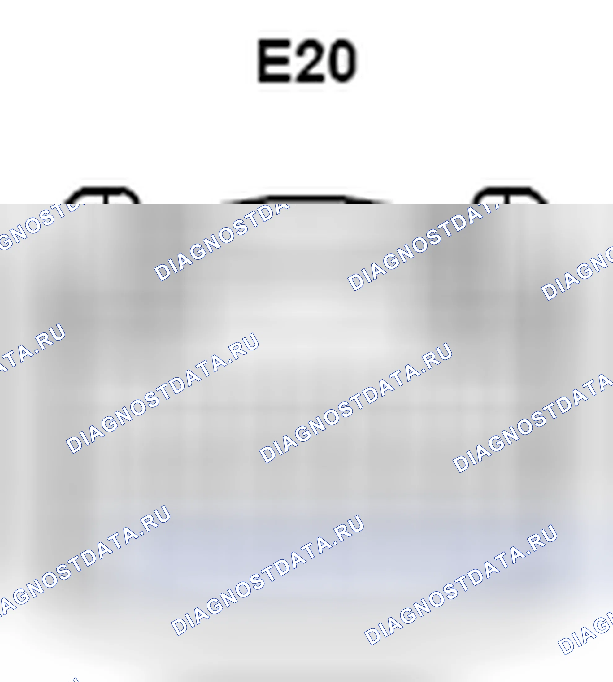 Рис. 510: Комбинированный вид с торца разъема расходомера (E20). Lexus ES XV40