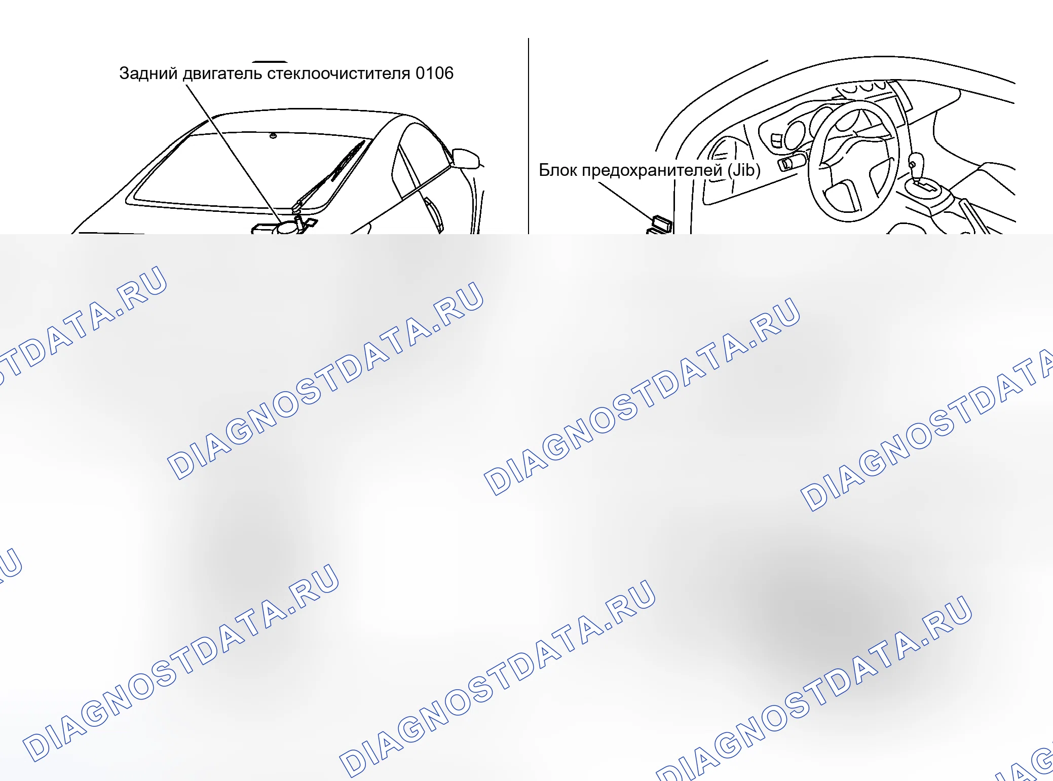 Рис. 80: РАСПОЛОЖЕНИЕ КОМПОНЕНТОВ И РАЗЪЕМОВ КАБЕЛЕЙ. Nissan 350Z I