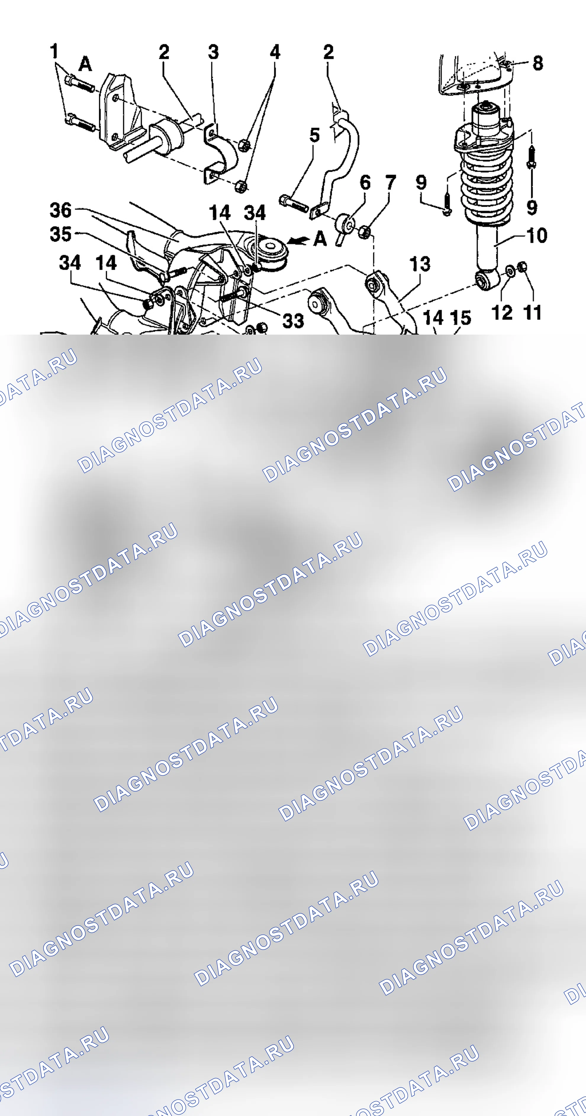 Рис. 1: ОПИСАНИЕ задней подвески. Audi S6 C5