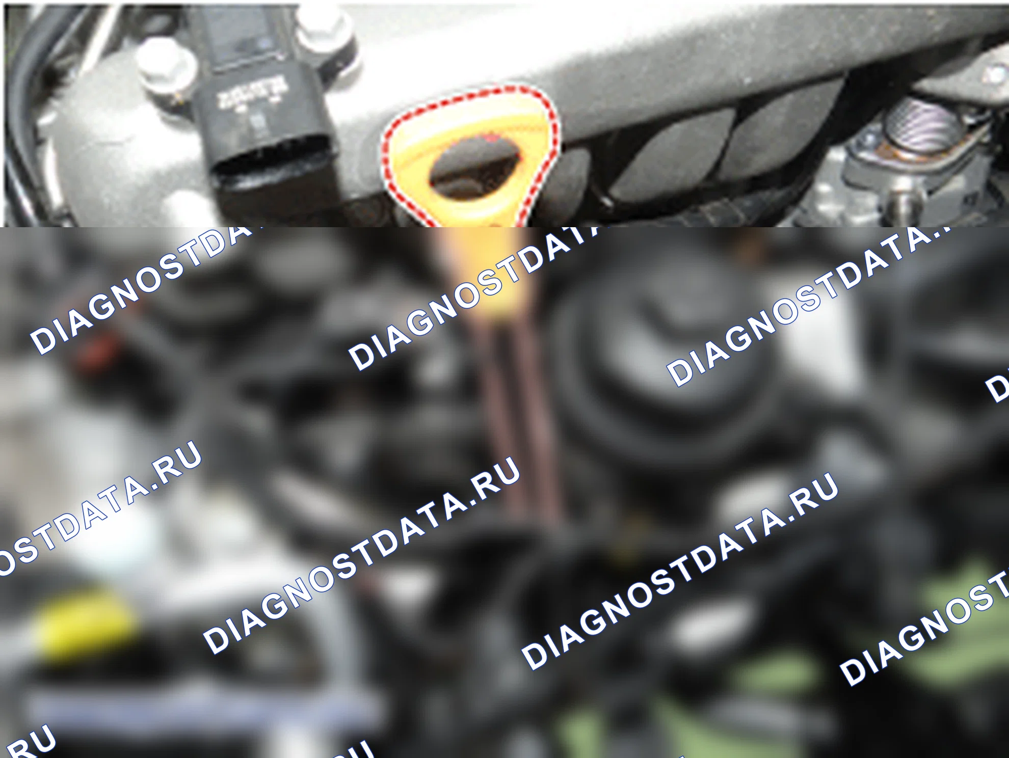 Снятие датчика уровня масла и трубопровод. Hyundai i20 GB