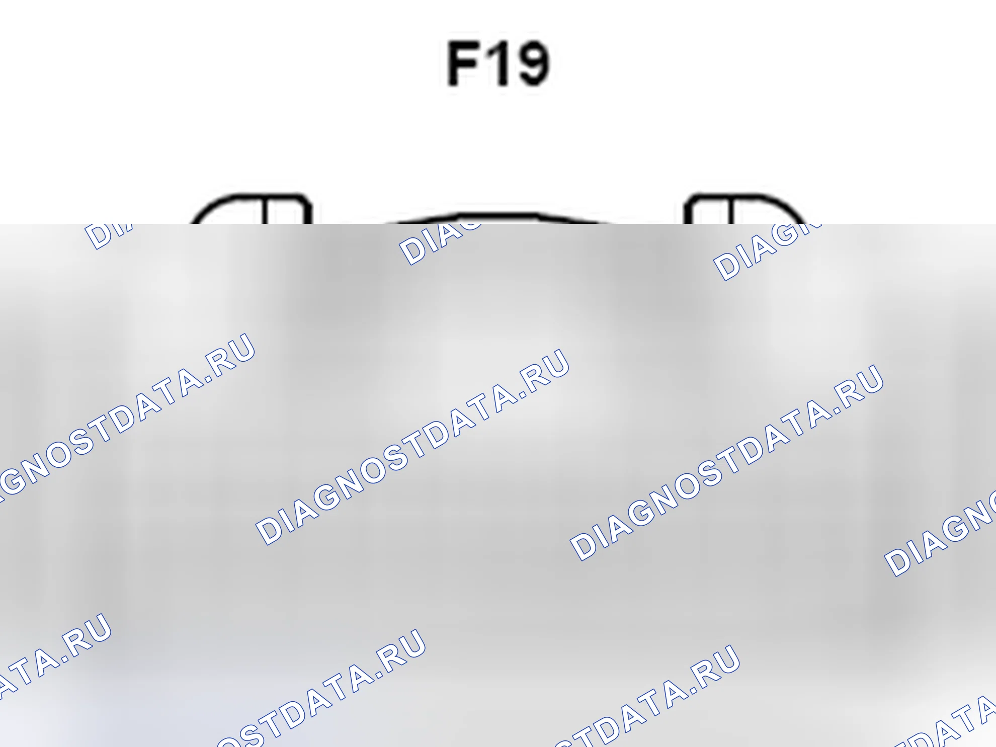 Рис. 556: Вид с торца разъема стереокомпонентного усилителя (F19). Toyota Camry XV40 рестайлинг