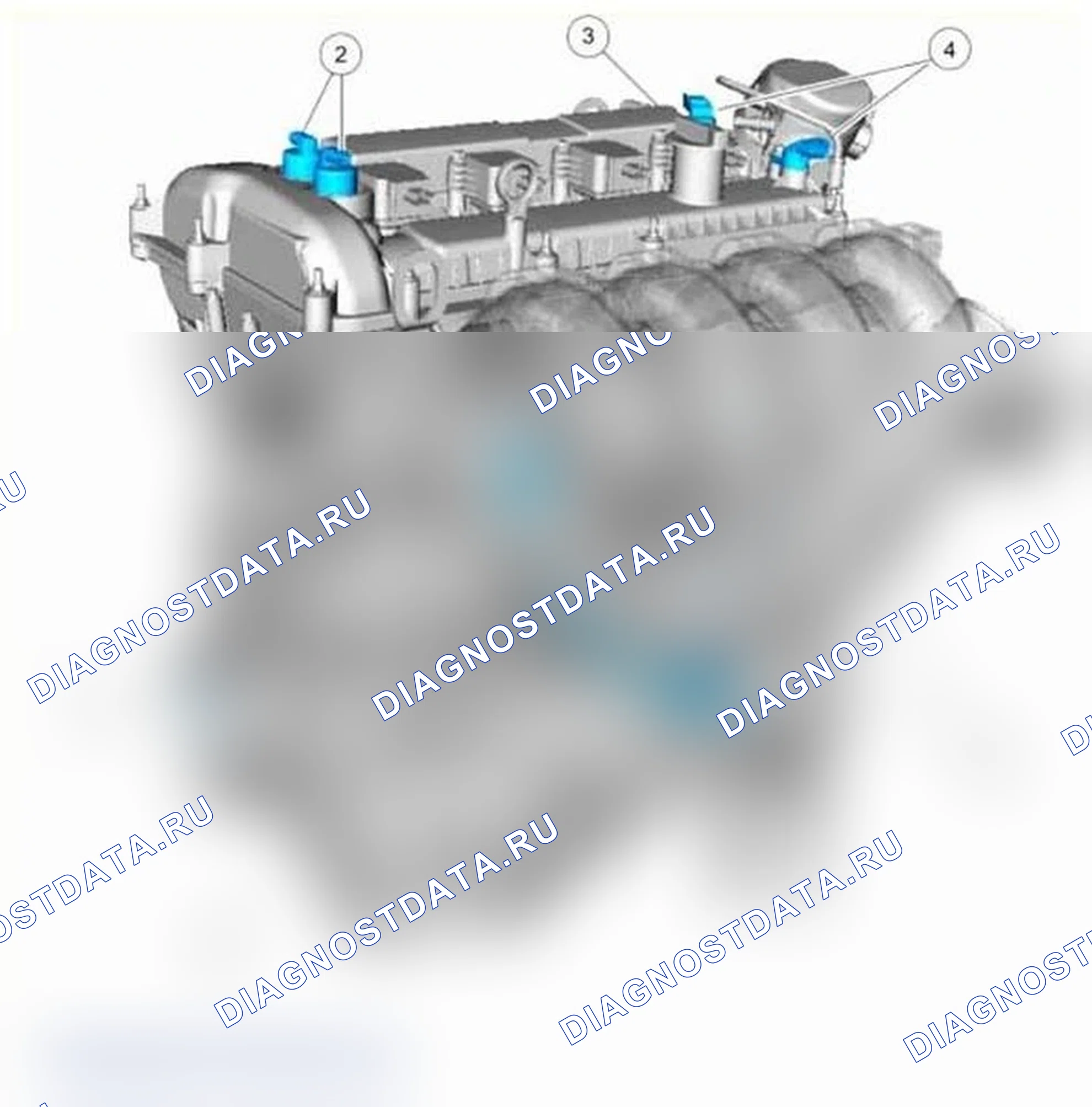 Рис. 1: Электронное управление двигателем - расположение компонентов. Ford Focus III