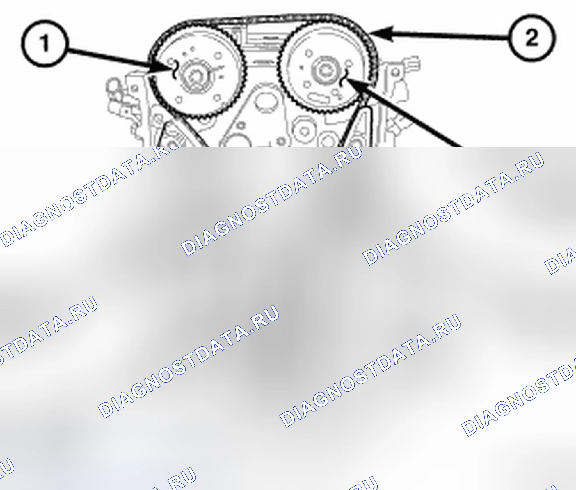 Рис. 340: НАТЯЖНОЕ УСТРОЙСТВО РЕМНЯ ГРМ В СБОРЕ. Jeep Compass I
