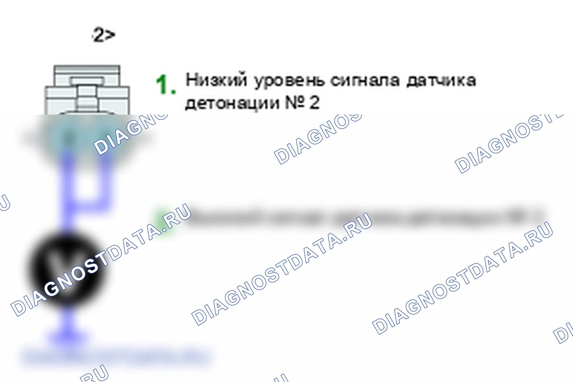 P0331: Диапазон/производительность цепи датчика детонации 2 (группа 2). Kia Sorento BL