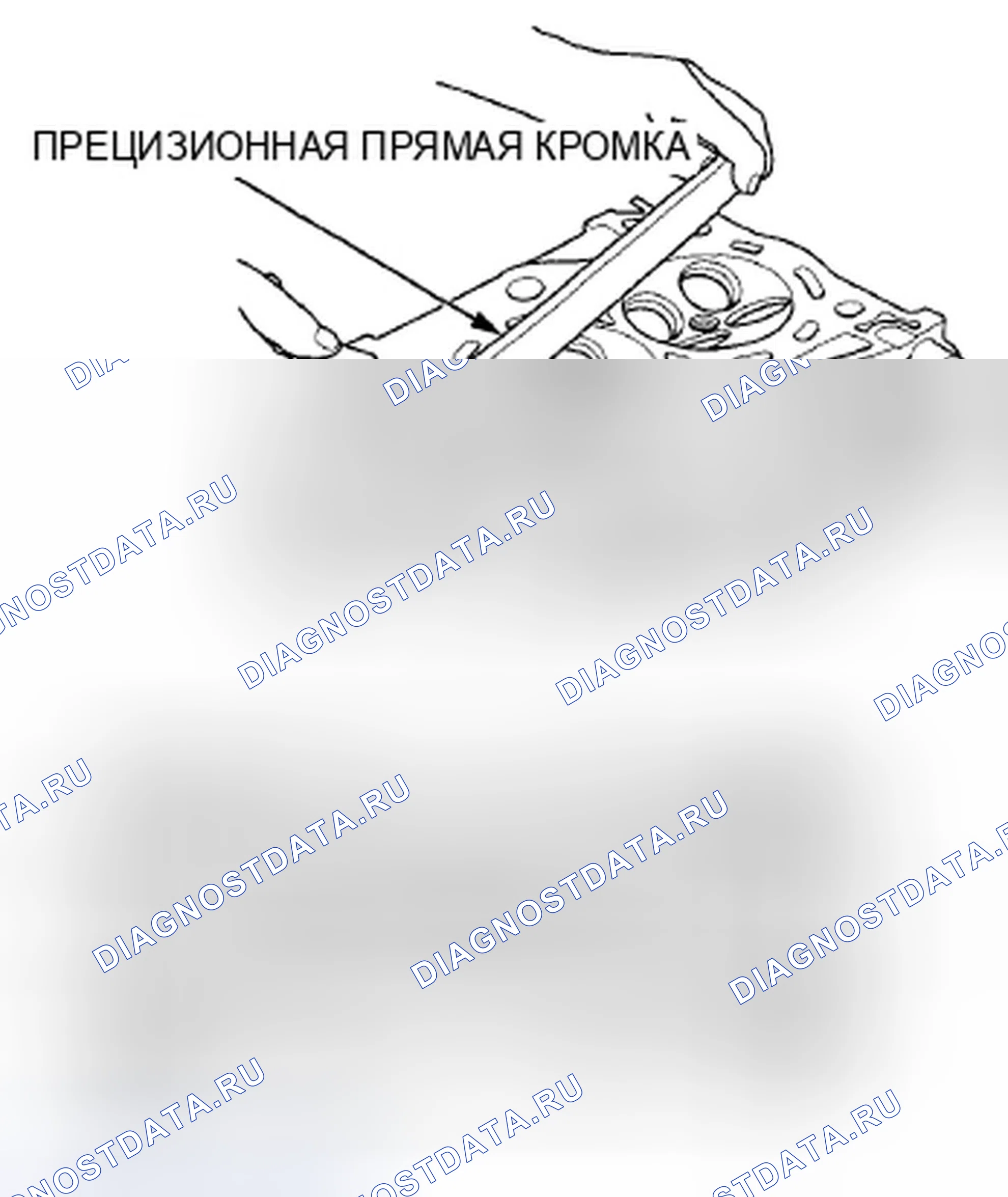 Рис. 495: Проверка головки цилиндров на коробление. Honda Crosstour I