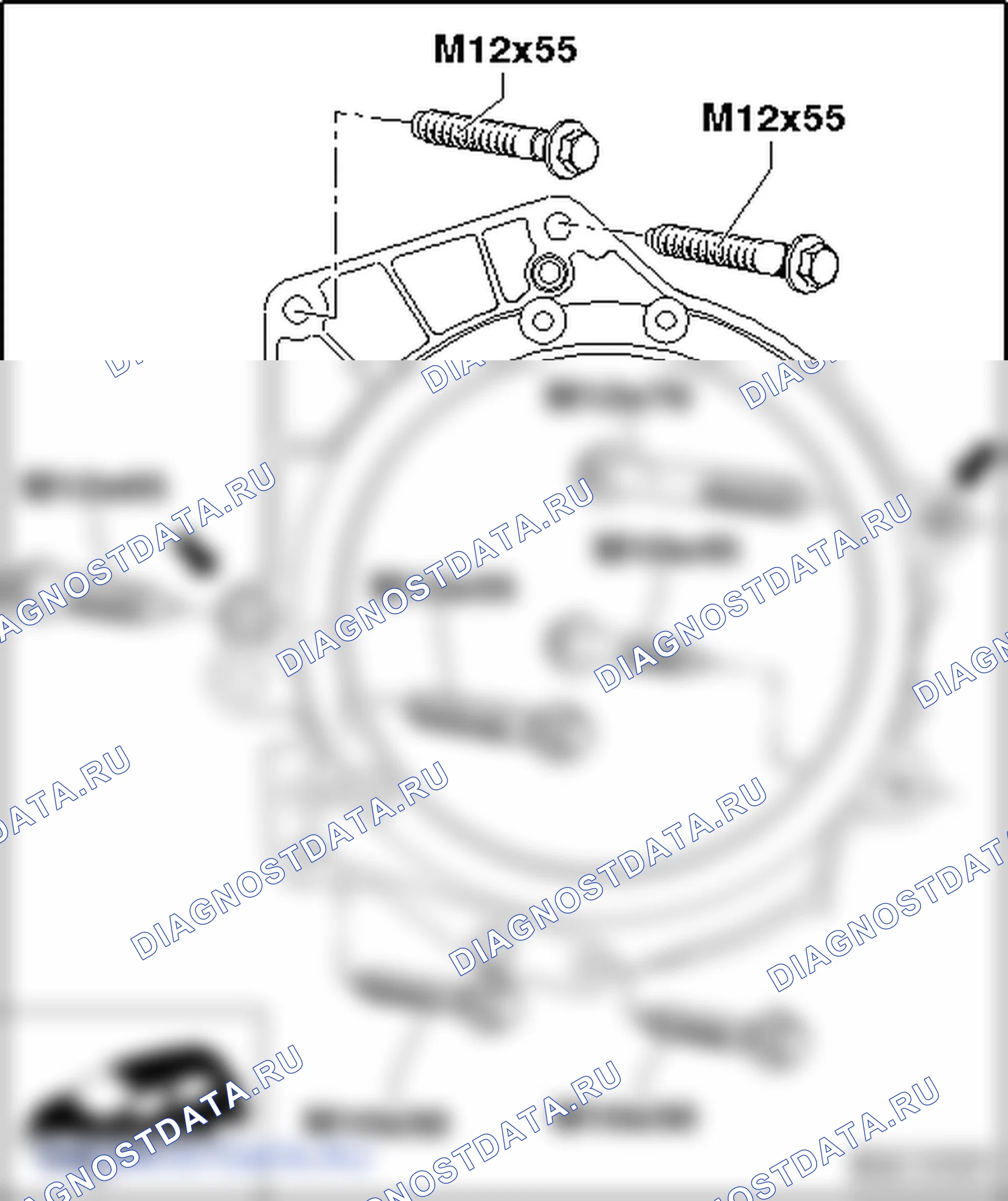 Моменты затяжки »КП к двигателю«. Volkswagen Golf Mk5