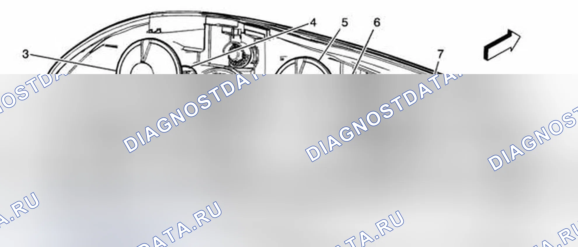 Рис. 24: Замена лампы фары. Chevrolet Impala IX