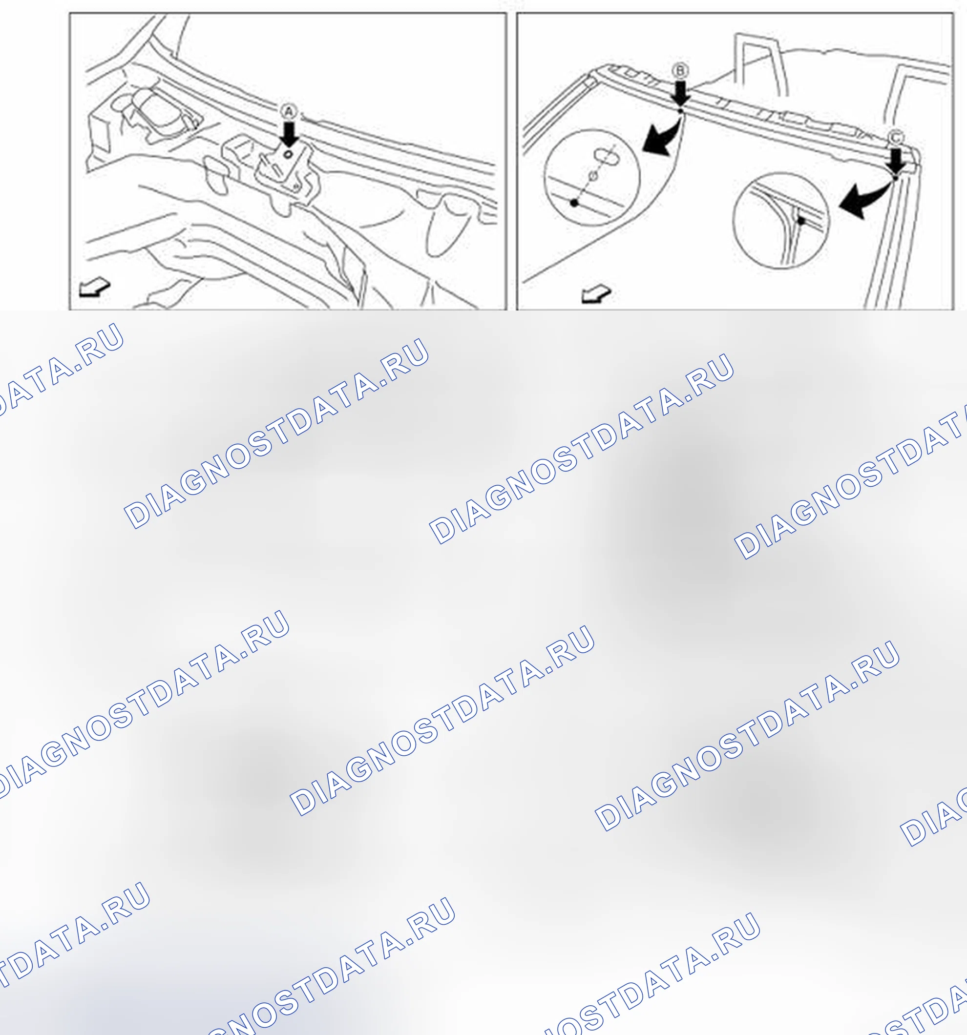 Рис. 111: Точки измерения. Nissan 370Z I рестайлинг