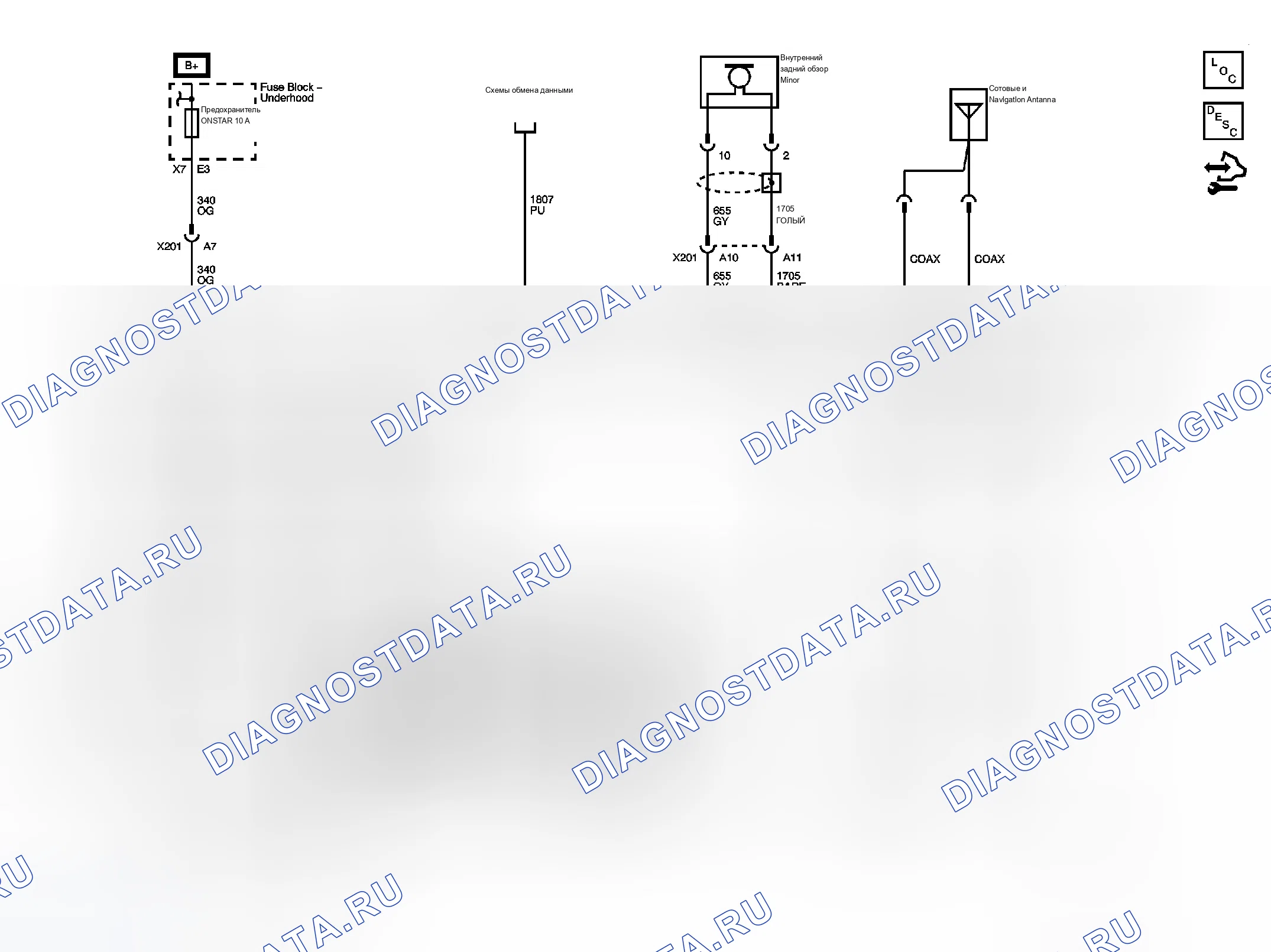 Рис. 4: Принципиальные схемы onstar. Chevrolet Colorado I