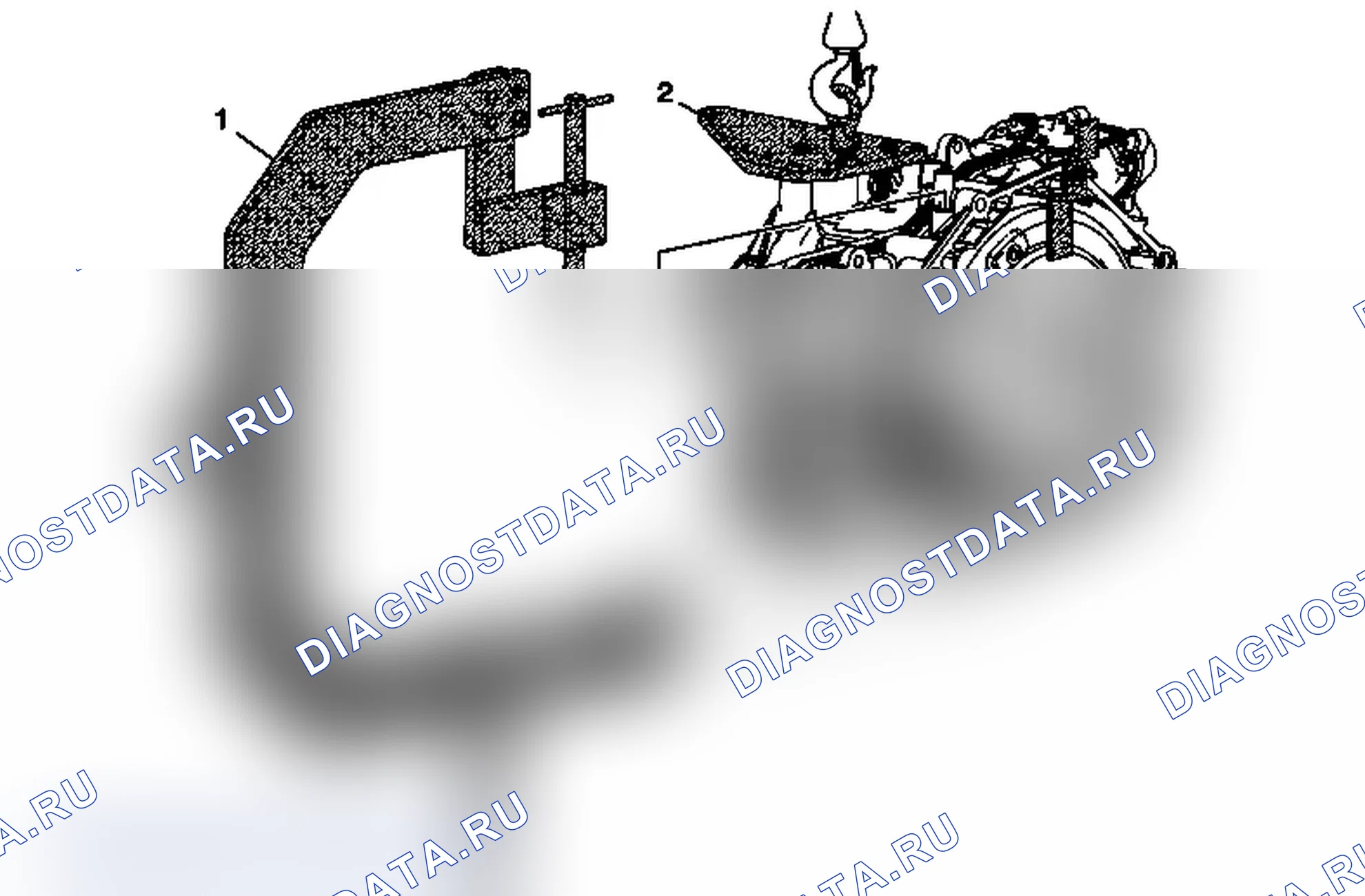 Рис. 533: Снятие подъемной плиты и удерживающего приспособления. Pontiac G6 I final