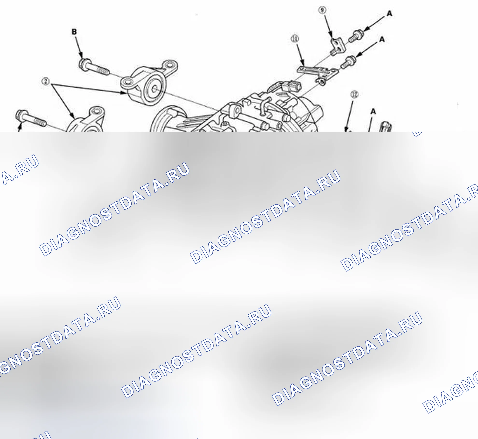 Рис. 121: Разборка/повторная сборка заднего дифференциала. Acura ZDX I