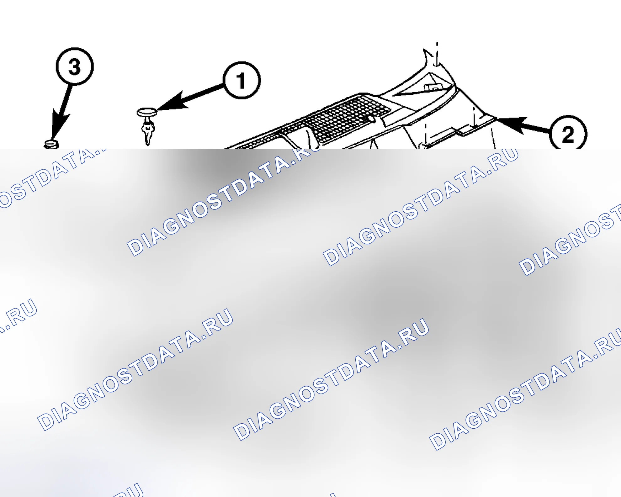 Рис. 306: РЕШЕТКА ОБТЕКАТЕЛЯ. Dodge Cab & Chassis R3500 HD transition