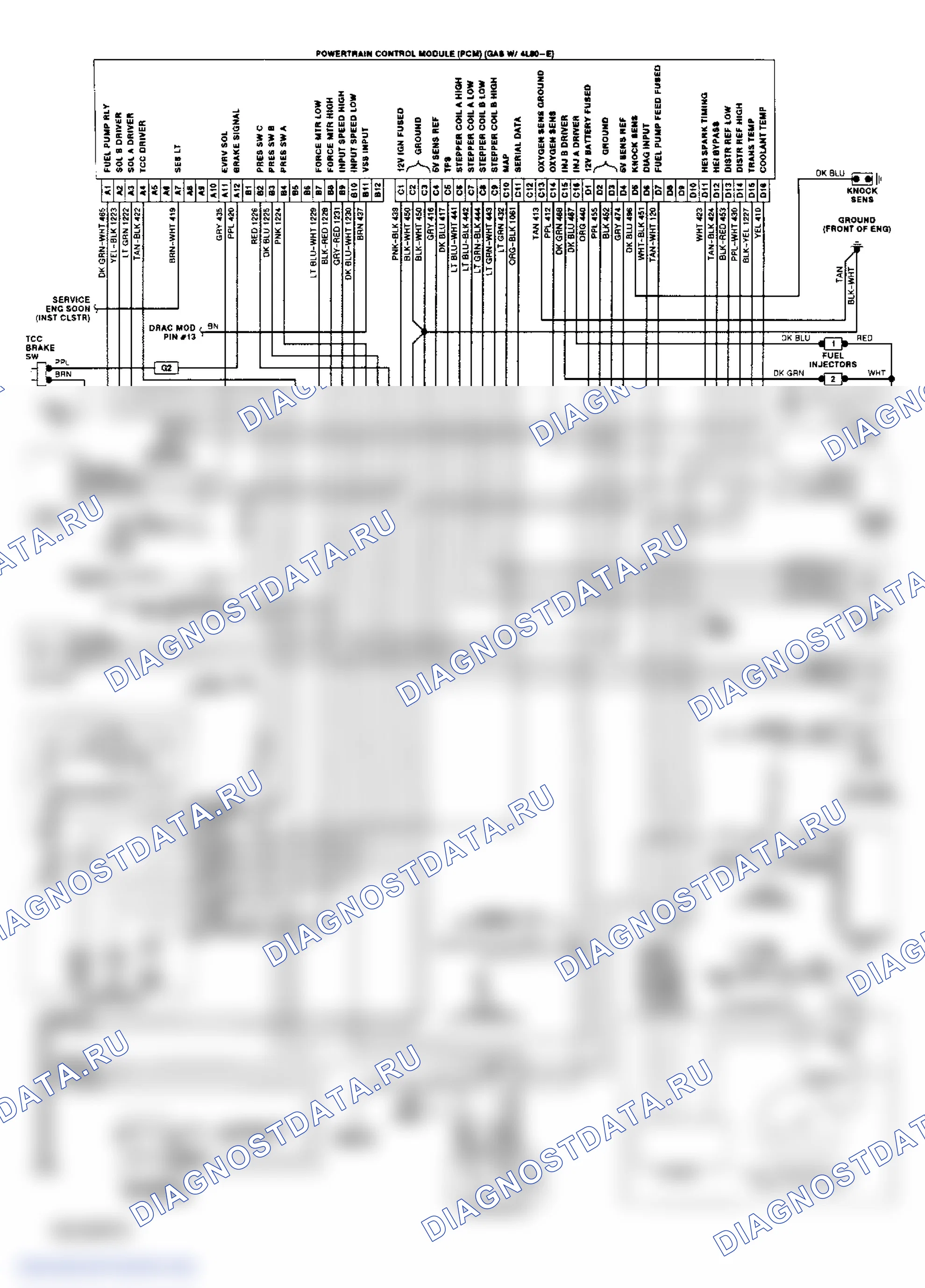 Wiring Diagram ("P" Series Chassis 4.3L, 5.7L & 7.4L W/4L80-E Trans.). GMC Pickup C2500 