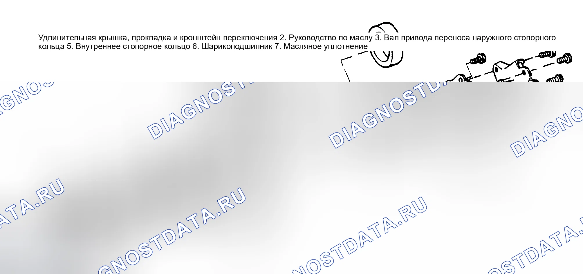Рис. 21: Разборка корпуса удлинителя. Subaru Legacy BC/BJ/BF