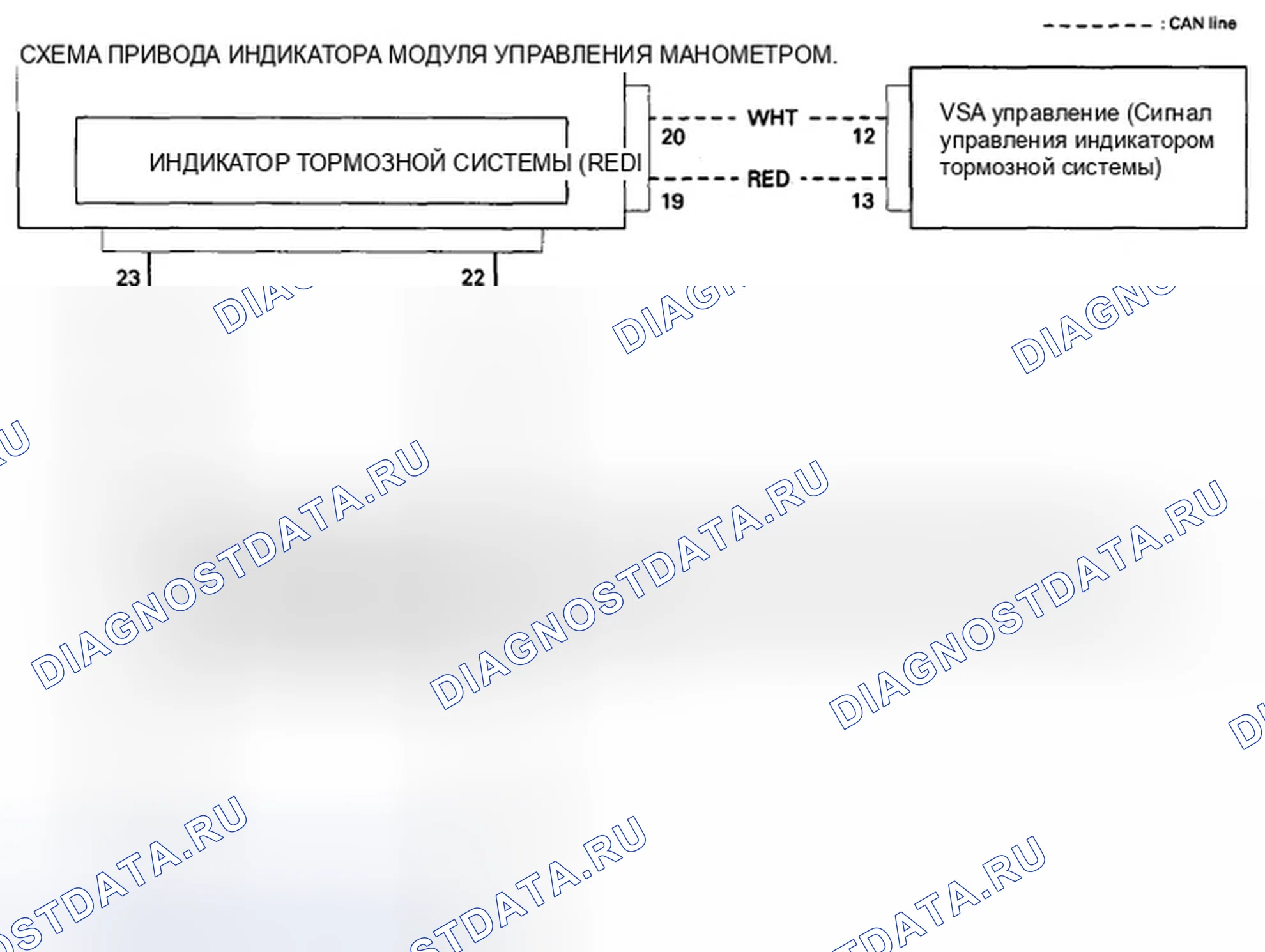 Рис. 85: Схема индикаторной цепи тормозной системы. Honda Insight ZE2 рестайлинг