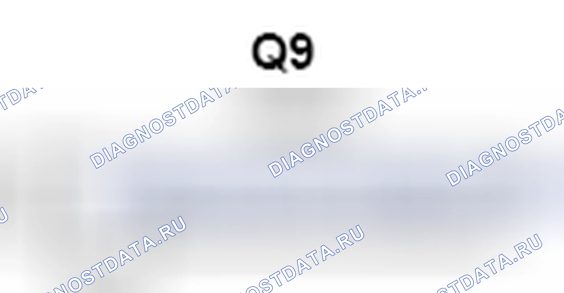 Рис. 1318: Вид с торца разъема комнатного светильника (по центру) (Q9). Toyota Camry XV40