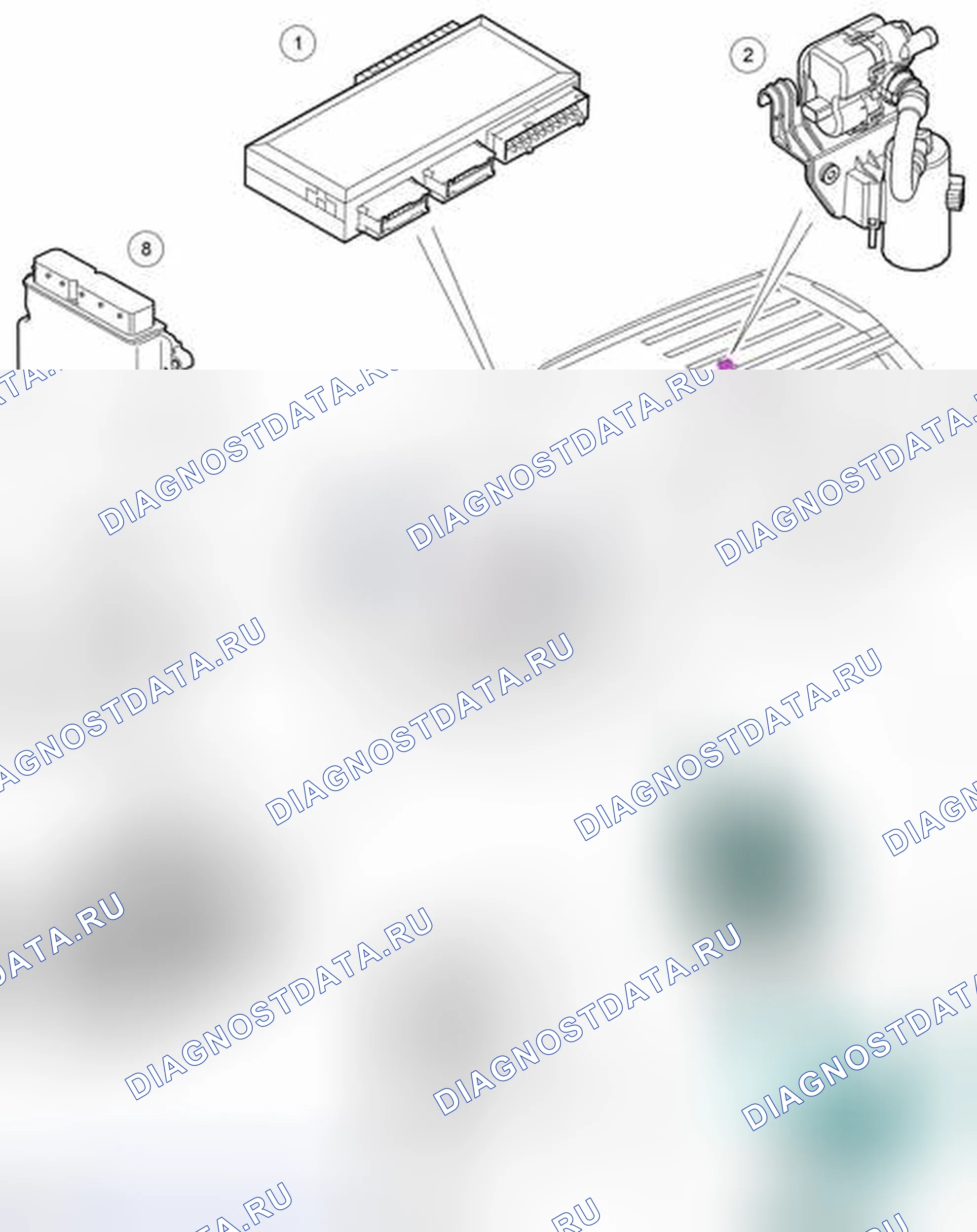 Рис. 18: РАСПОЛОЖЕНИЕ КОМПОНЕНТОВ (ЛИСТ 2 ИЗ 2). Land Rover Range Rover L322