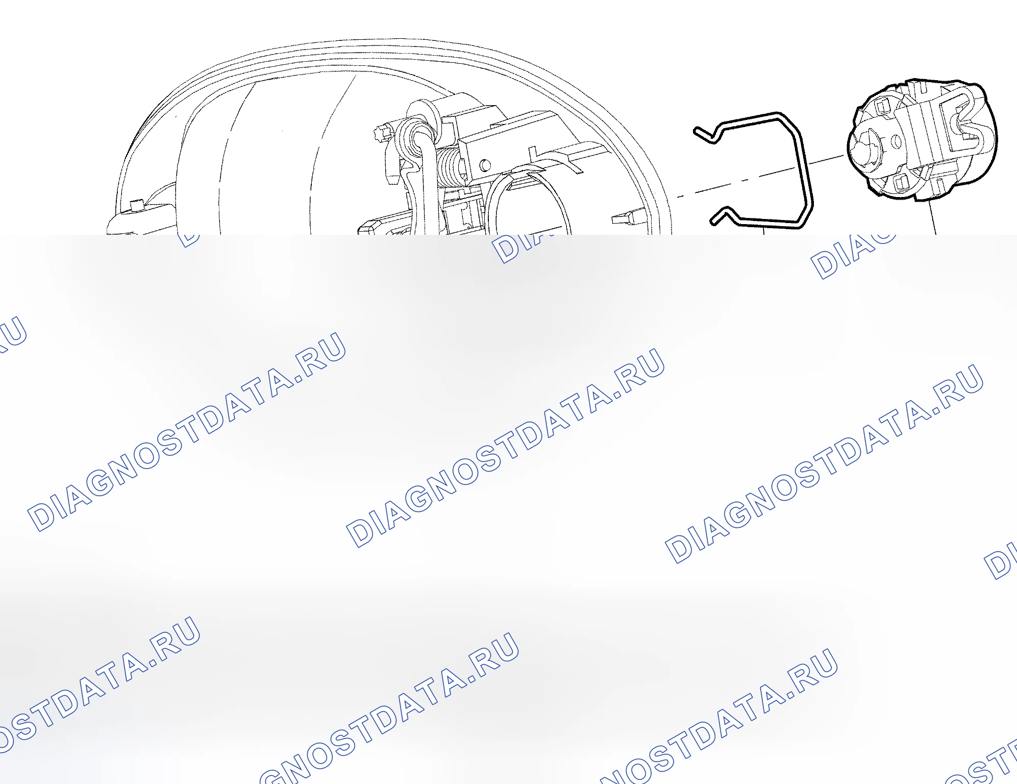 Рис. 23: Цилиндр дверного замка. Hyundai Mistra I рестайлинг