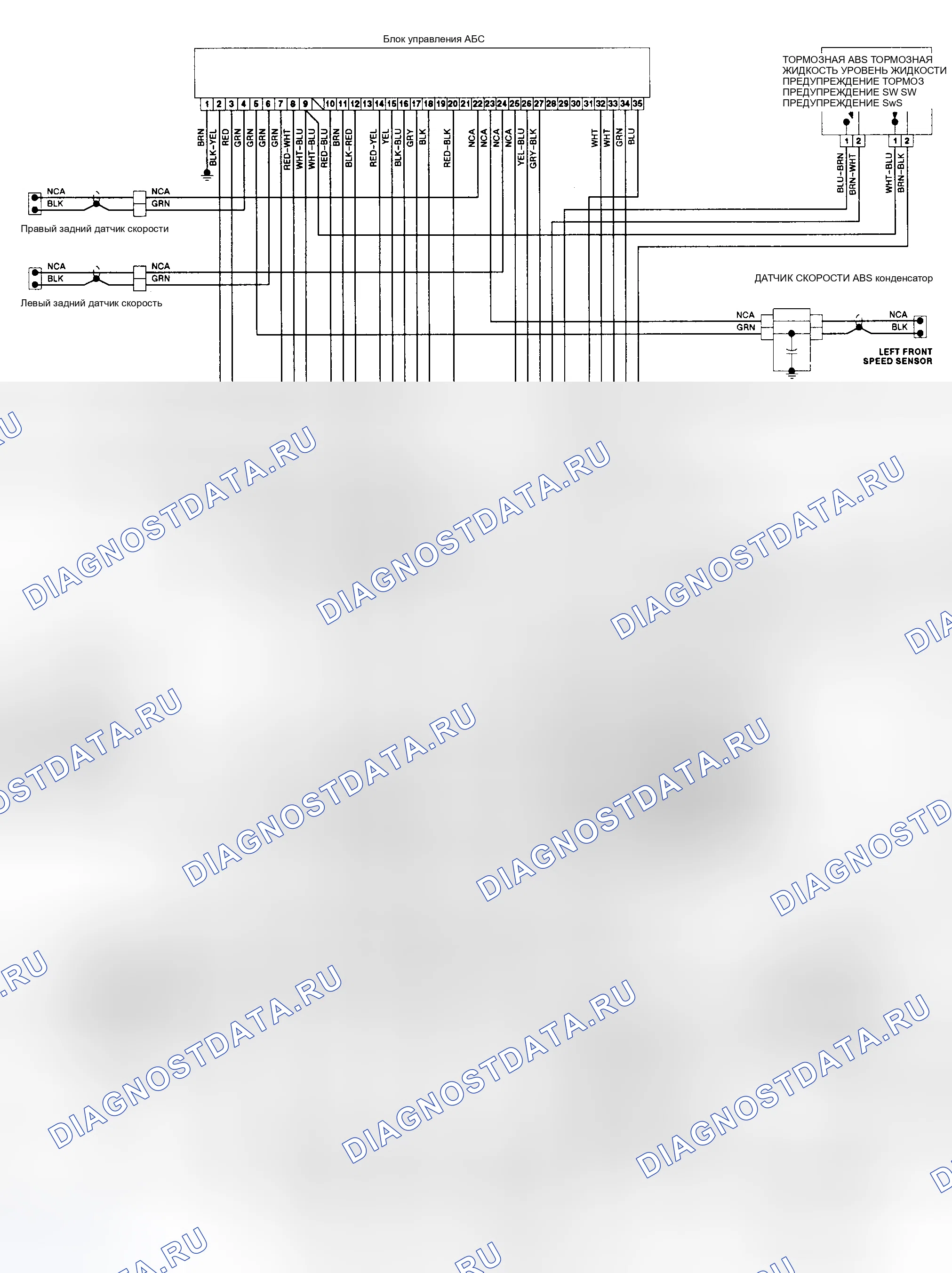 Рис. 2: Схема электропроводки Corrado ABS (1990). Volkswagen Corrado I