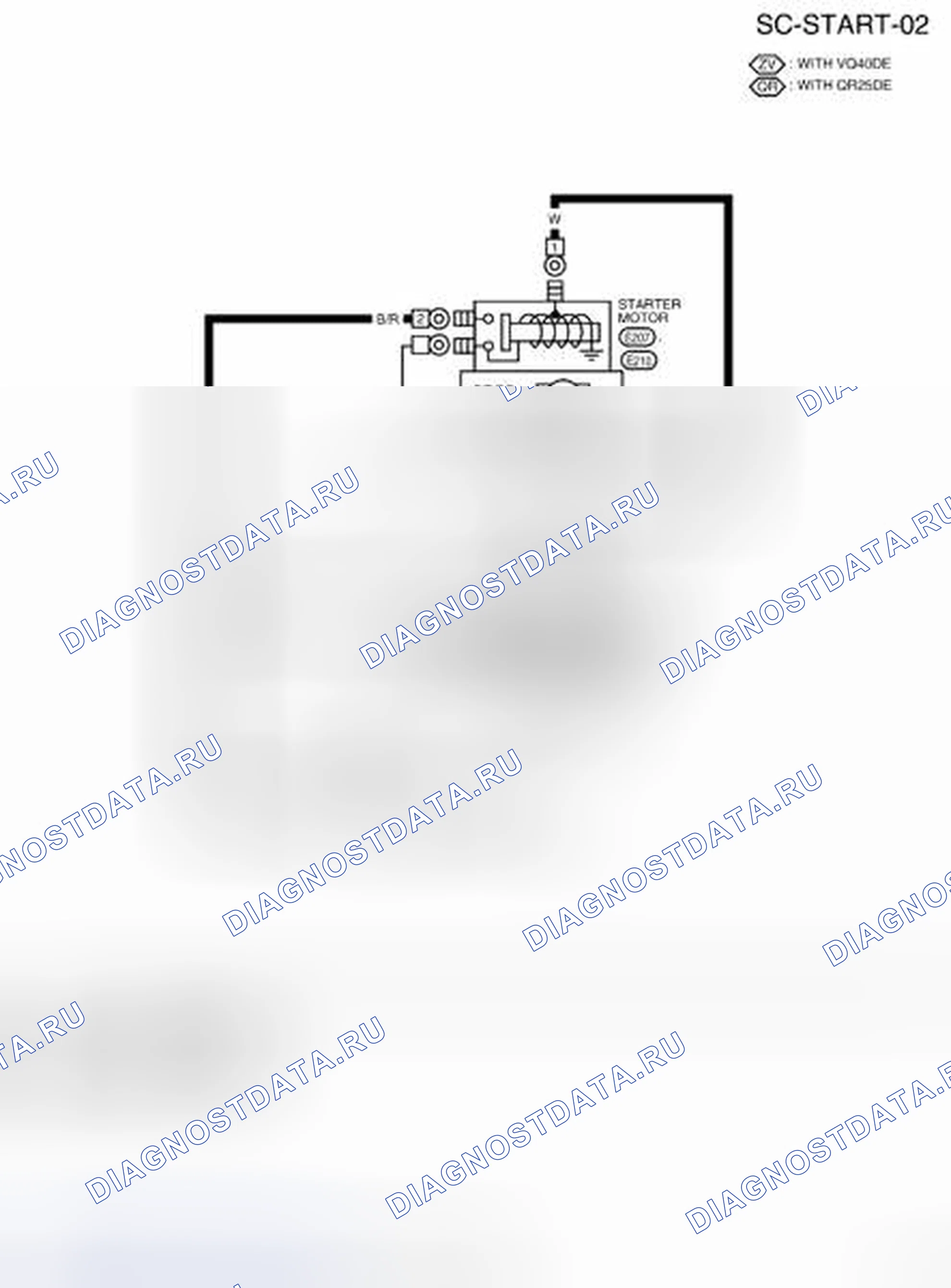 Рис. 14: электросхема (модели A / T) - SC-START-02. Nissan Frontier D40