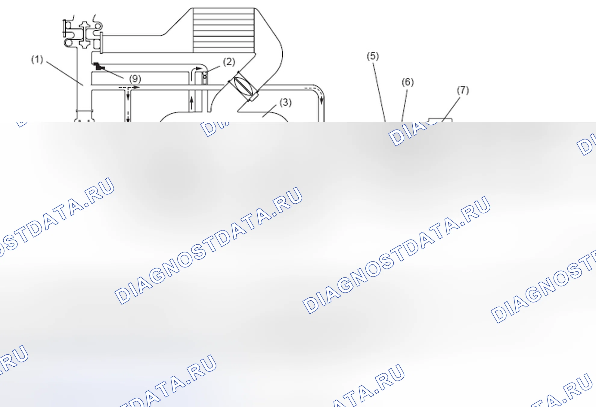 Рис. 2: Система контроля выбросов картерных газов. Subaru Outback BR рестайлинг