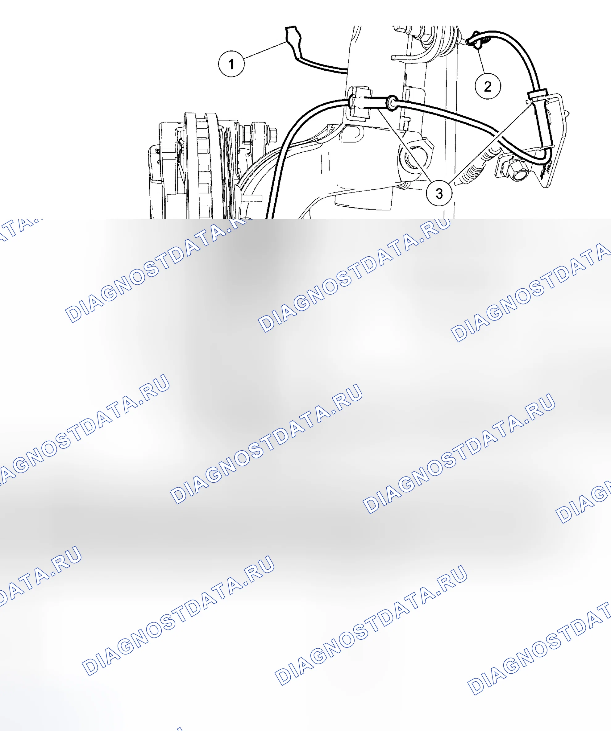Рис. 9: Датчик скорости колеса - передний. Ford Five Hundred I