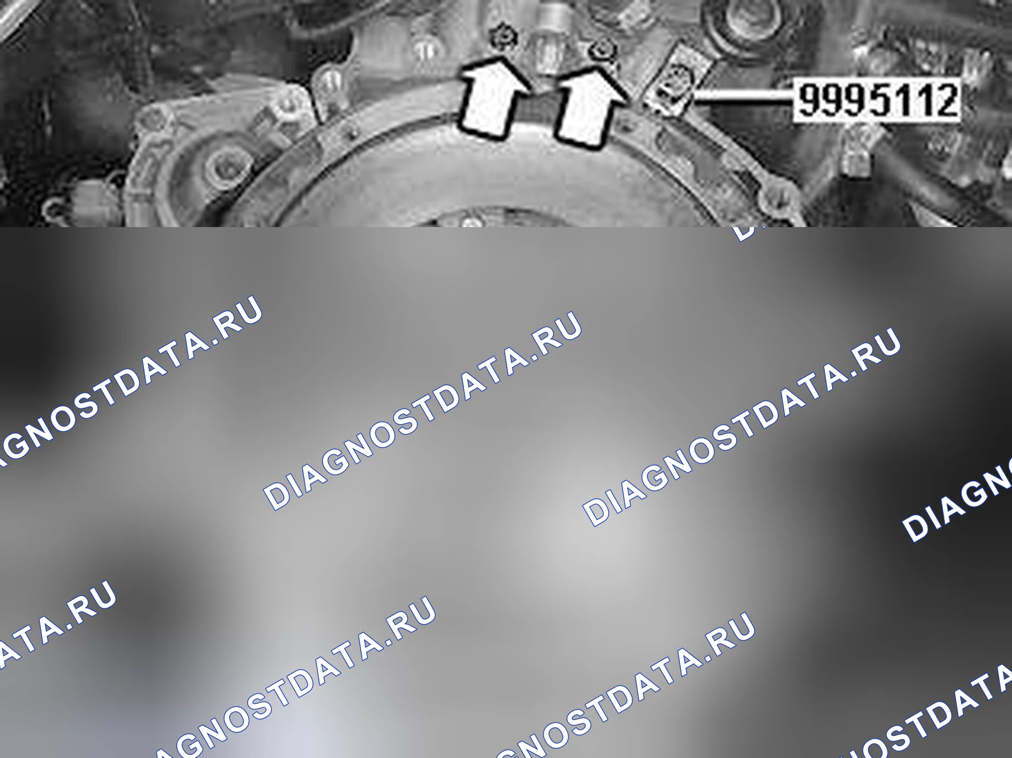 Рис. 122: Установка маховика и несущей пластины. Volvo V70 II